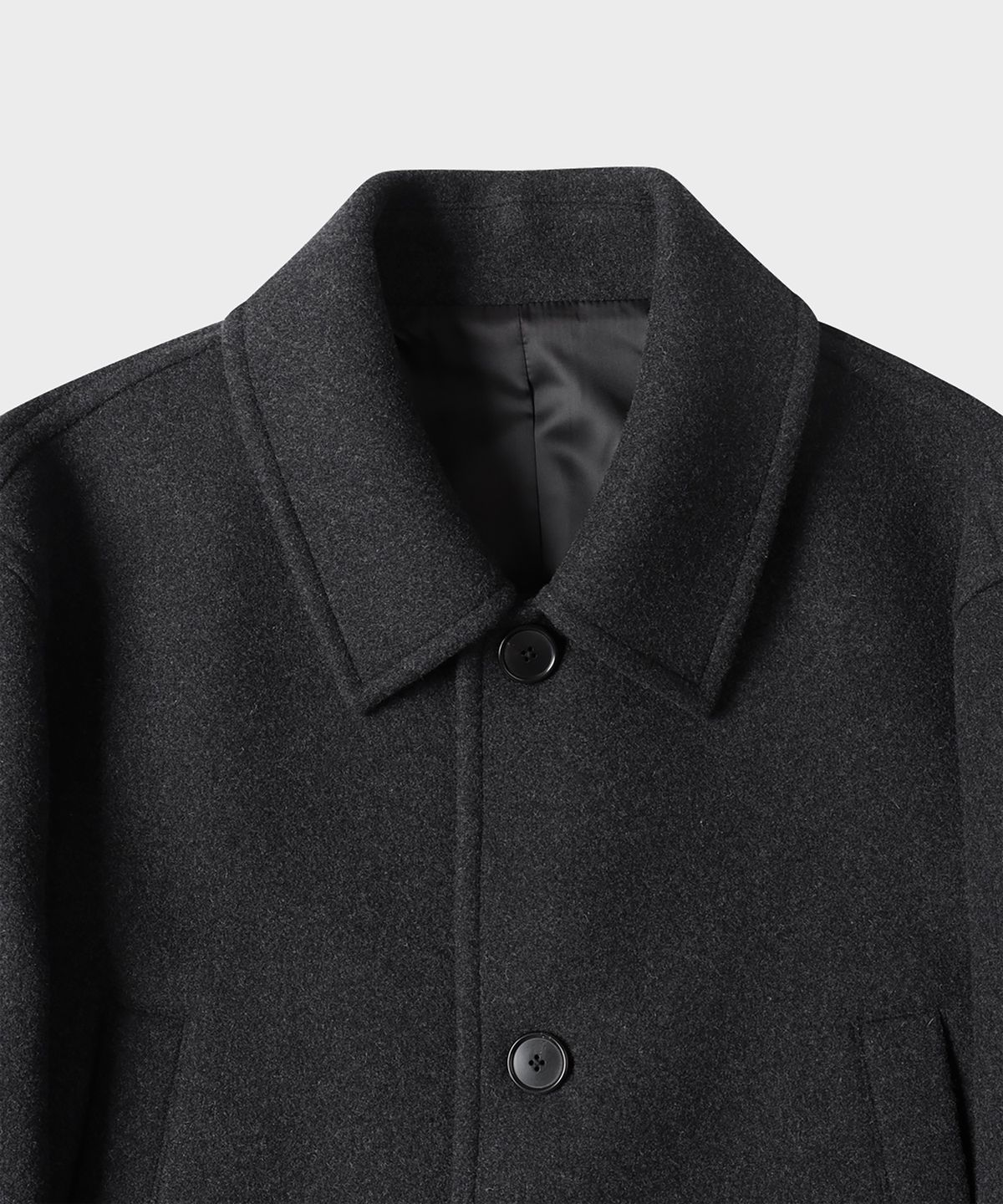 테일던(TAILDERN) Garrel Wool Blend Half Coat Charcoal
