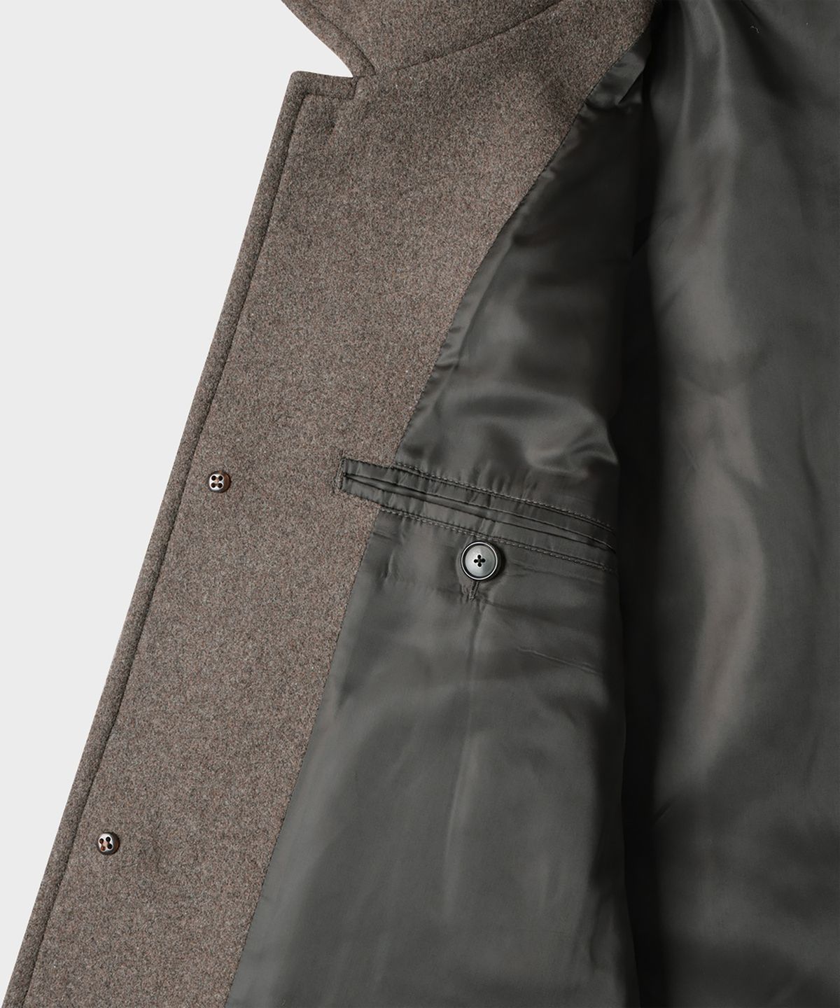 테일던(TAILDERN) Garrel Wool Blend Half Coat Dark Khaki