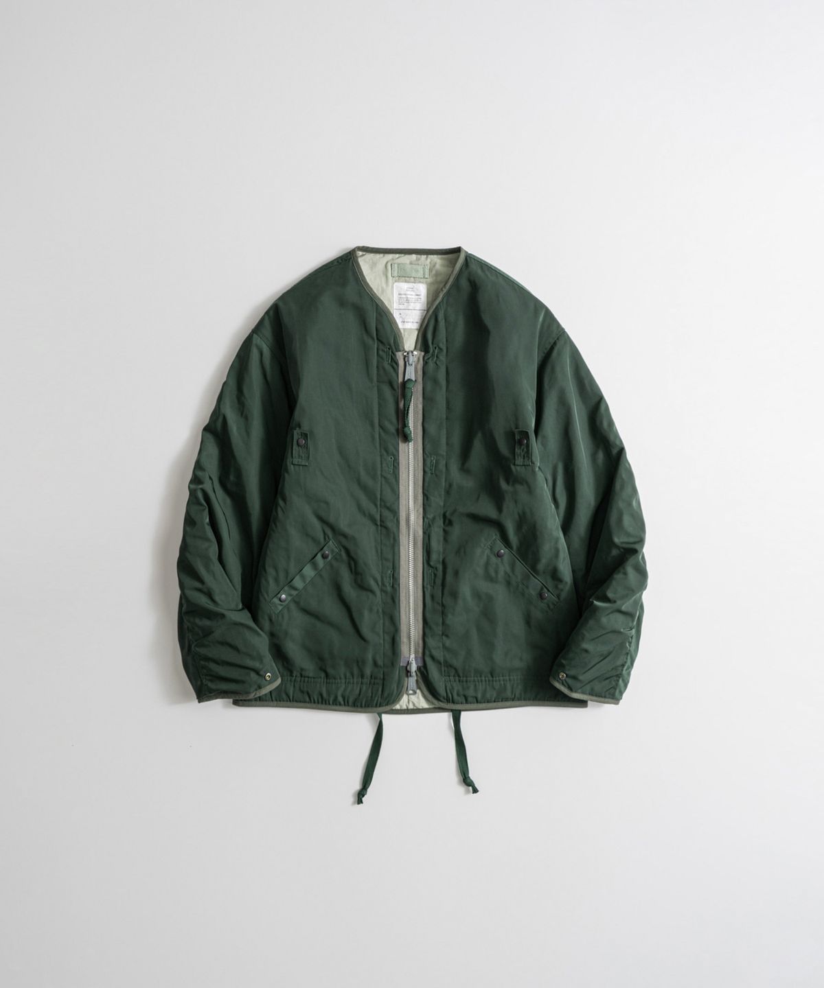 비헤비어(BEHEAVYER) REVERSIBLE MIL LINER JACKET b.green/l.olive