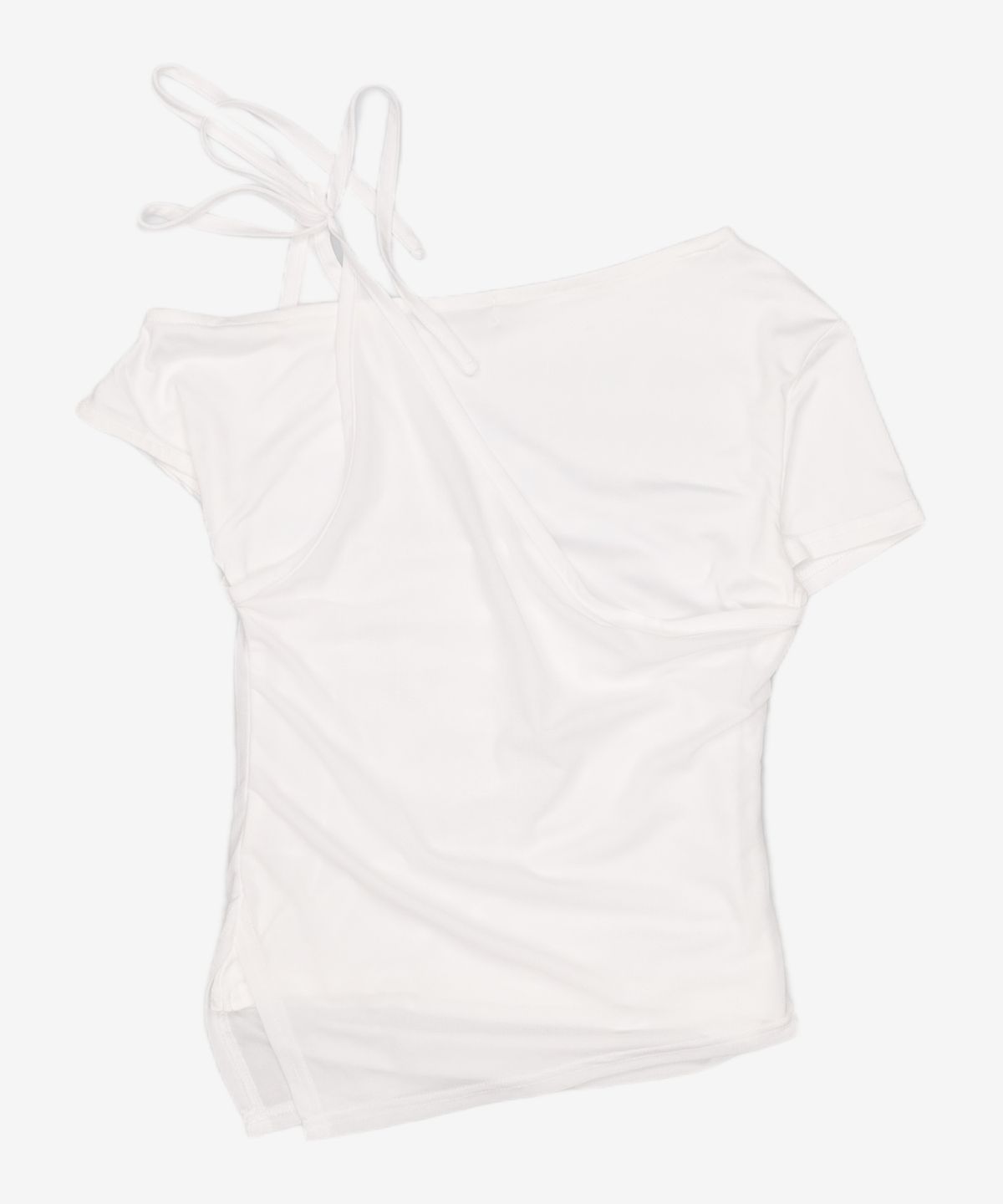 세컨모놀로그(SECONDMONO) W. Layered Off Shoulder Short Sleeve [WHITE]_SEWTS009WHITE FREE