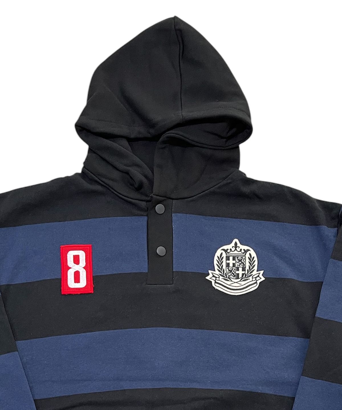 스케이터락(SK8ER ROCK) Club 8 Hooded Rugby Sweatshirt (navy*black)
