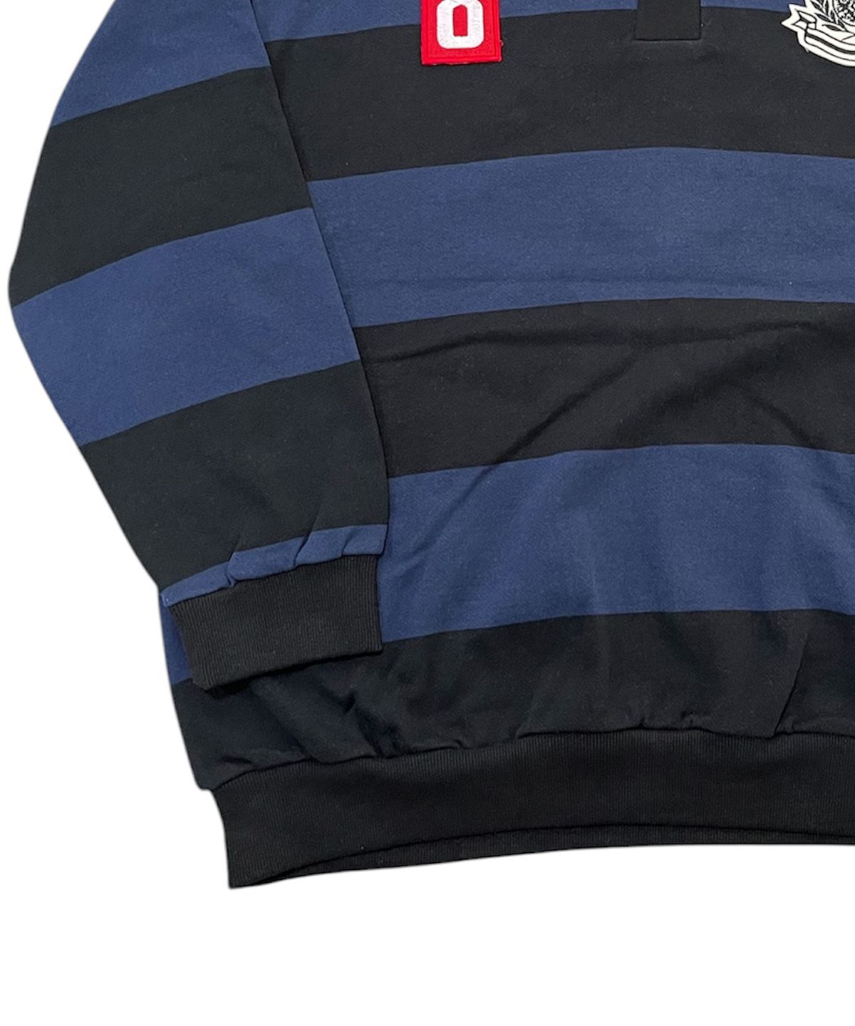 스케이터락(SK8ER ROCK) Club 8 Hooded Rugby Sweatshirt (navy*black)