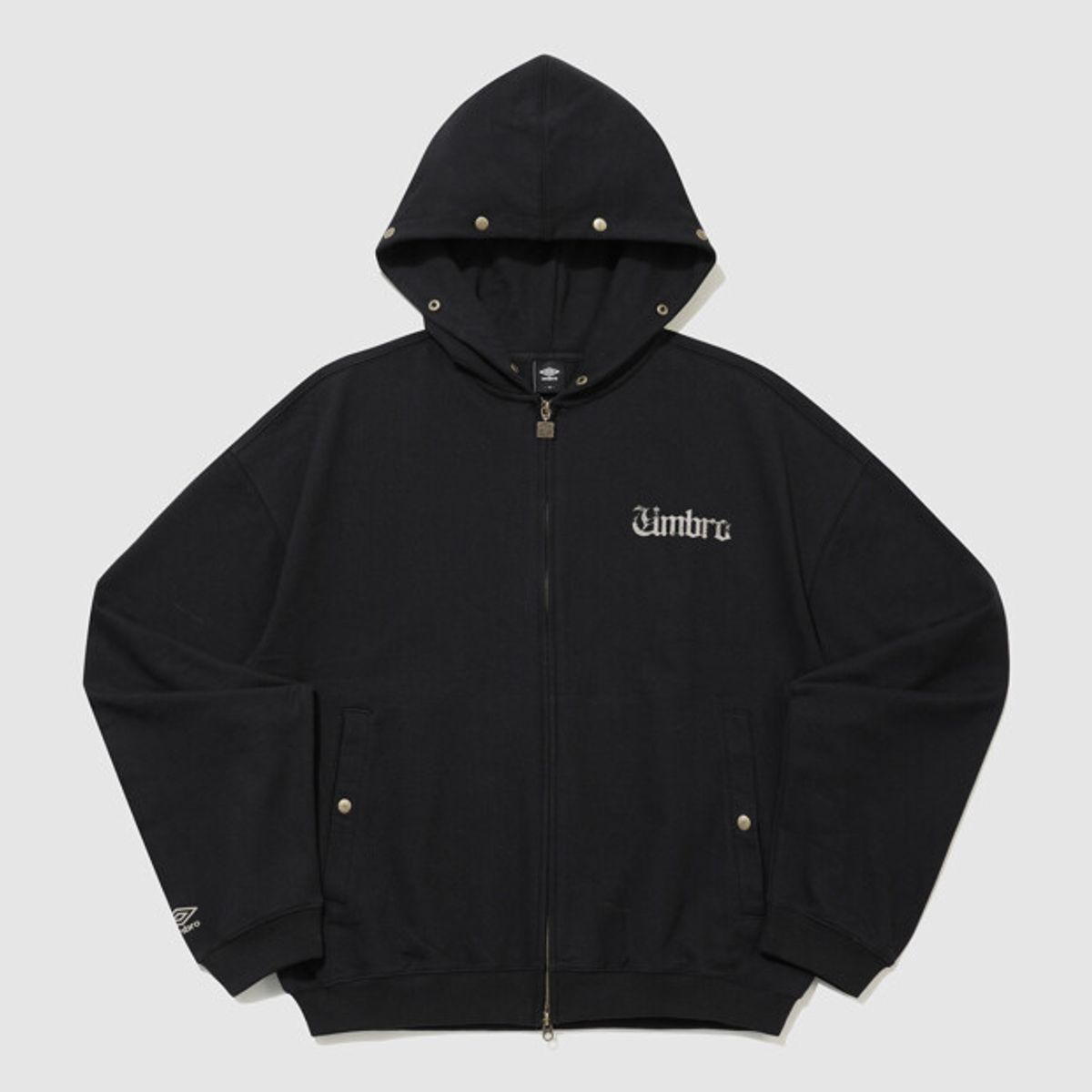 엄브로(UMBRO) DISTRICT11 퍼 트리밍 후드집업 블랙 UR321CFT98