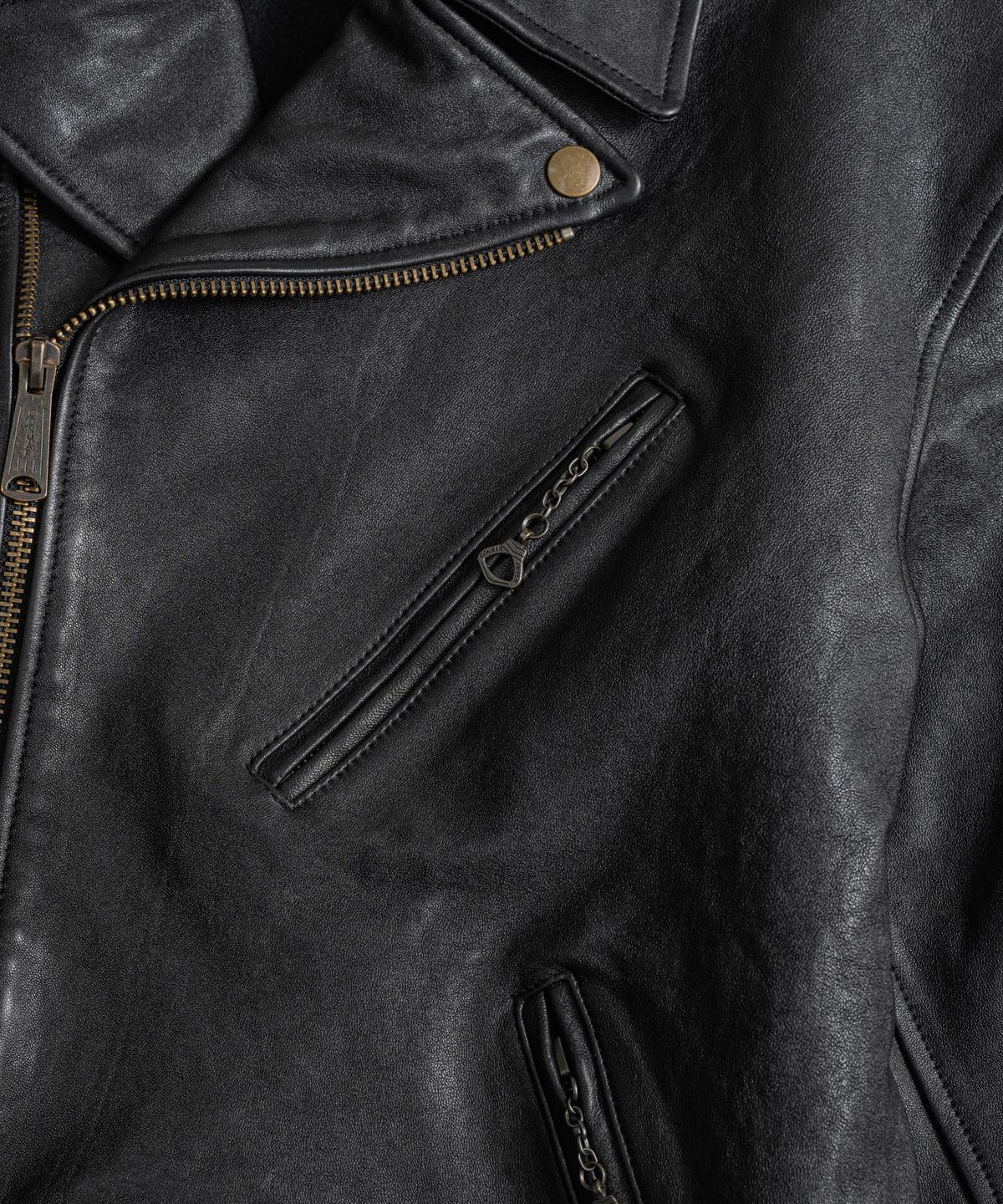 비헤비어(BEHEAVYER) DISTRESSED LAMBSKIN DB RIDER JACKET black