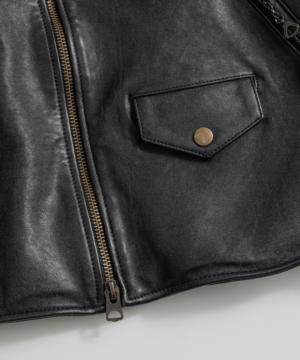 비헤비어(BEHEAVYER) DISTRESSED LAMBSKIN DB RIDER JACKET black