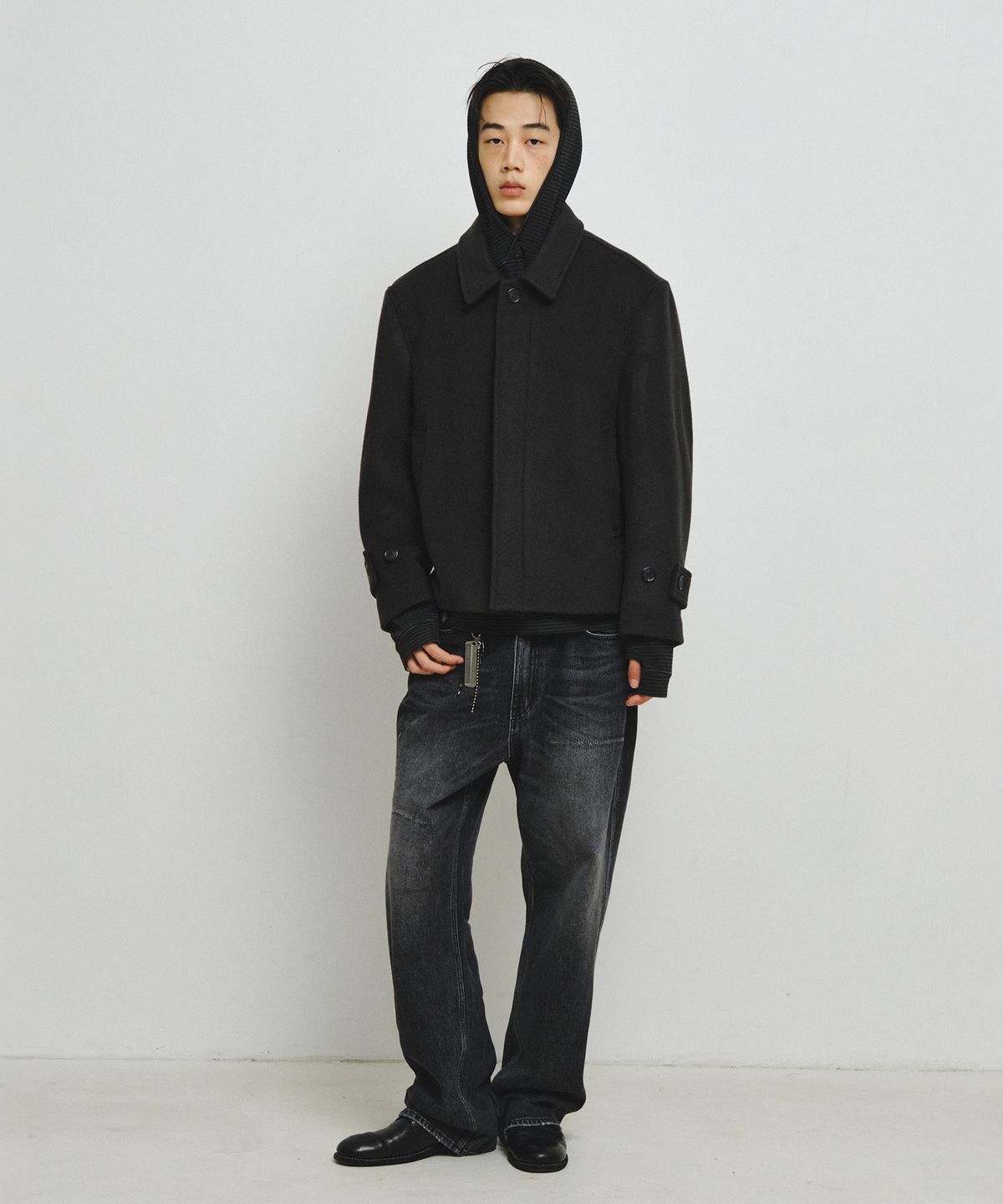 엔도어(ENDOOR) Short Mac Coat (Dark Gray)