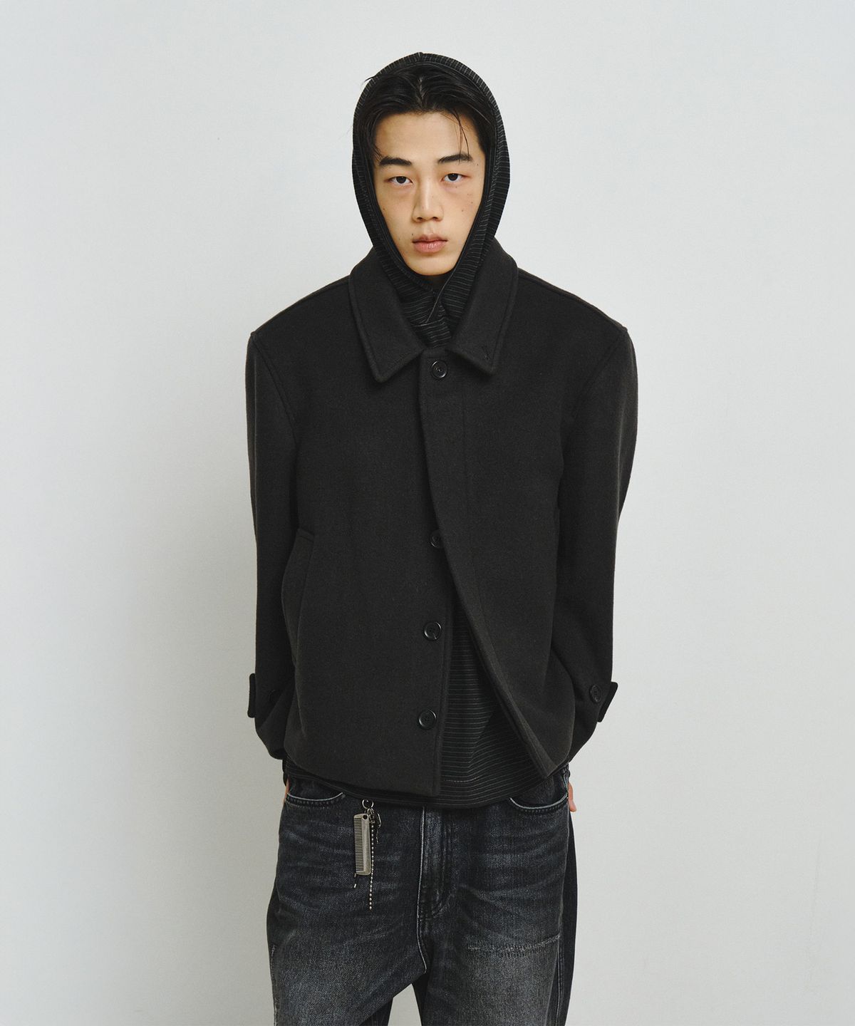엔도어(ENDOOR) Short Mac Coat (Dark Gray)