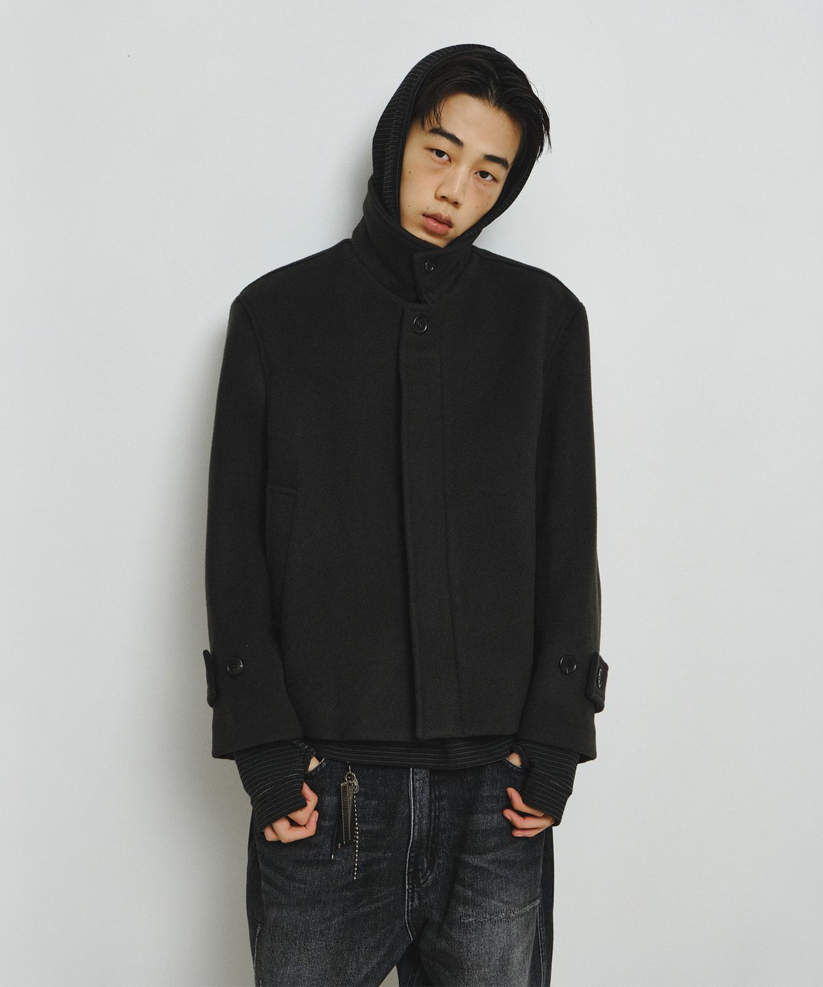 엔도어(ENDOOR) Short Mac Coat (Dark Gray)