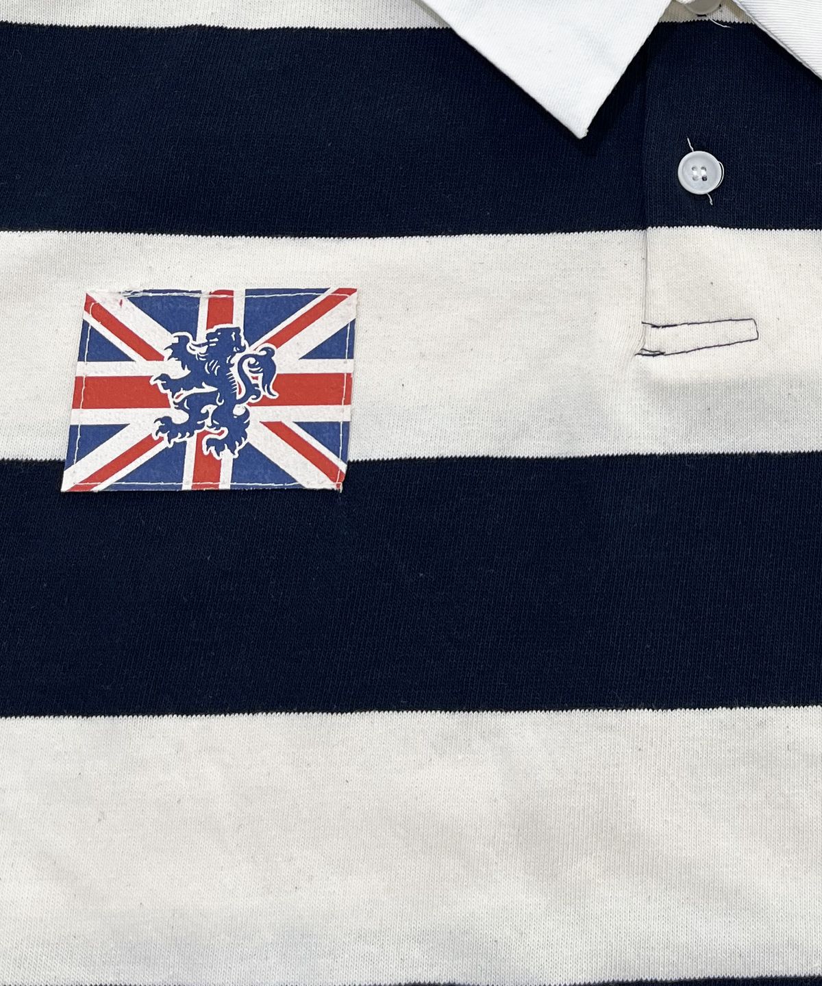 스케이터락(SK8ER ROCK) Varsity Patch Rugby Shirt (ivory*navy)