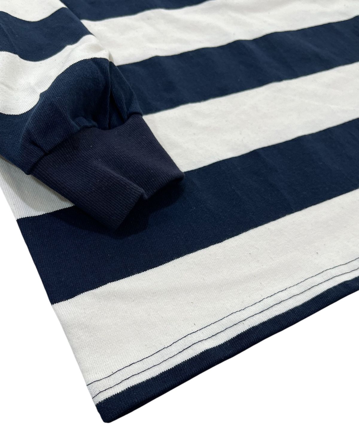 스케이터락(SK8ER ROCK) Varsity Patch Rugby Shirt (ivory*navy)