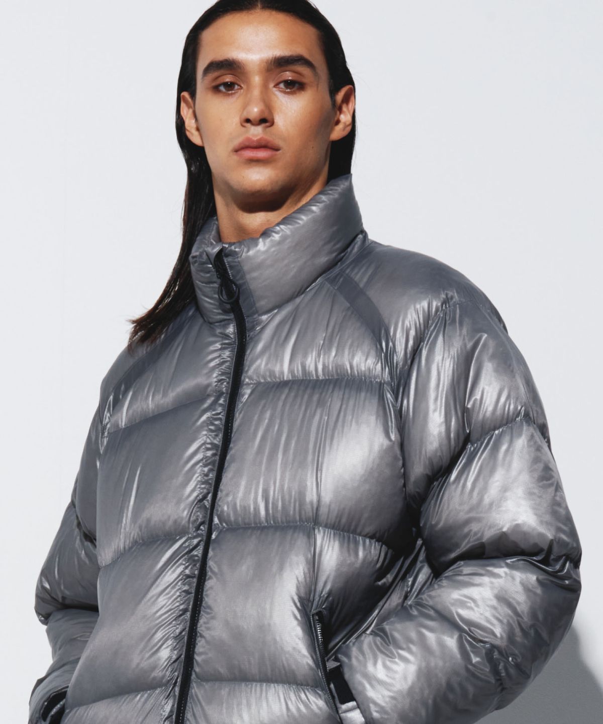 칼라파타르(KALAPATTHAR) AIR PUFFER STAND COLLAR JACKET - GREY