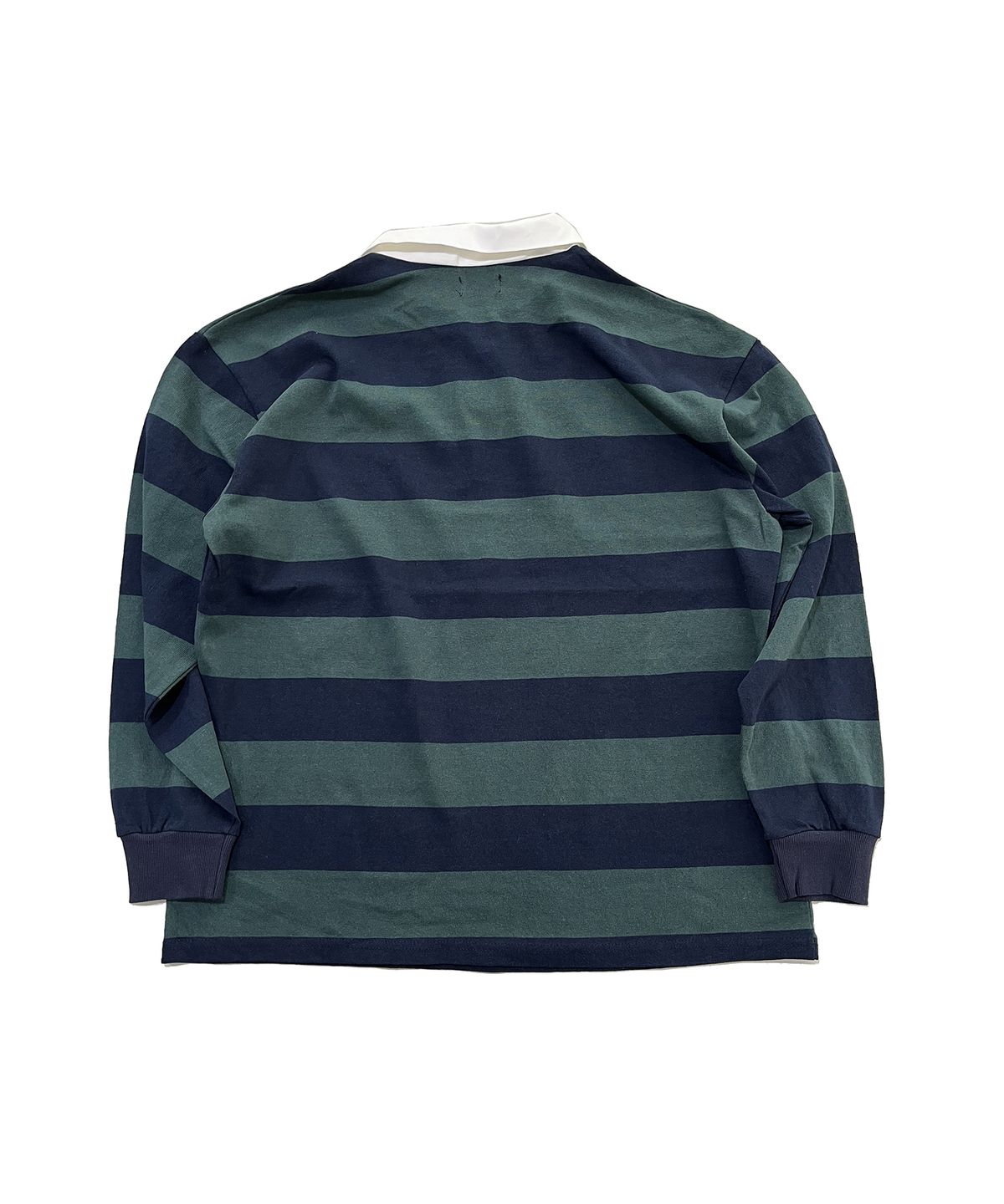 스케이터락(SK8ER ROCK) Varsity Patch Rugby Shirt (deep green*navy)