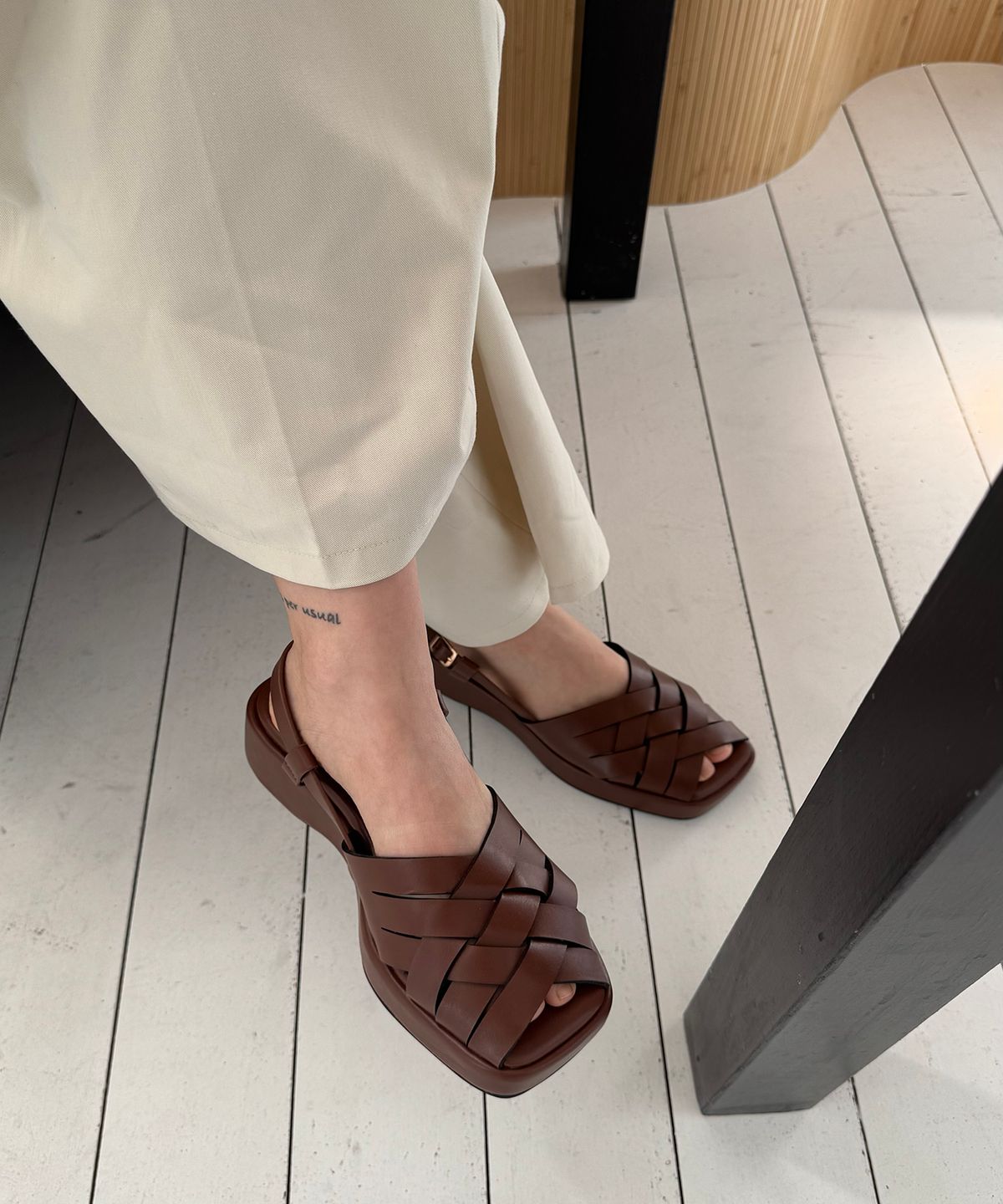 메티에(METIER) me1023 Natalie handmade twist flatform sandle 5cm 나탈리 핸드메이드 꼬임 플랫폼 샌들