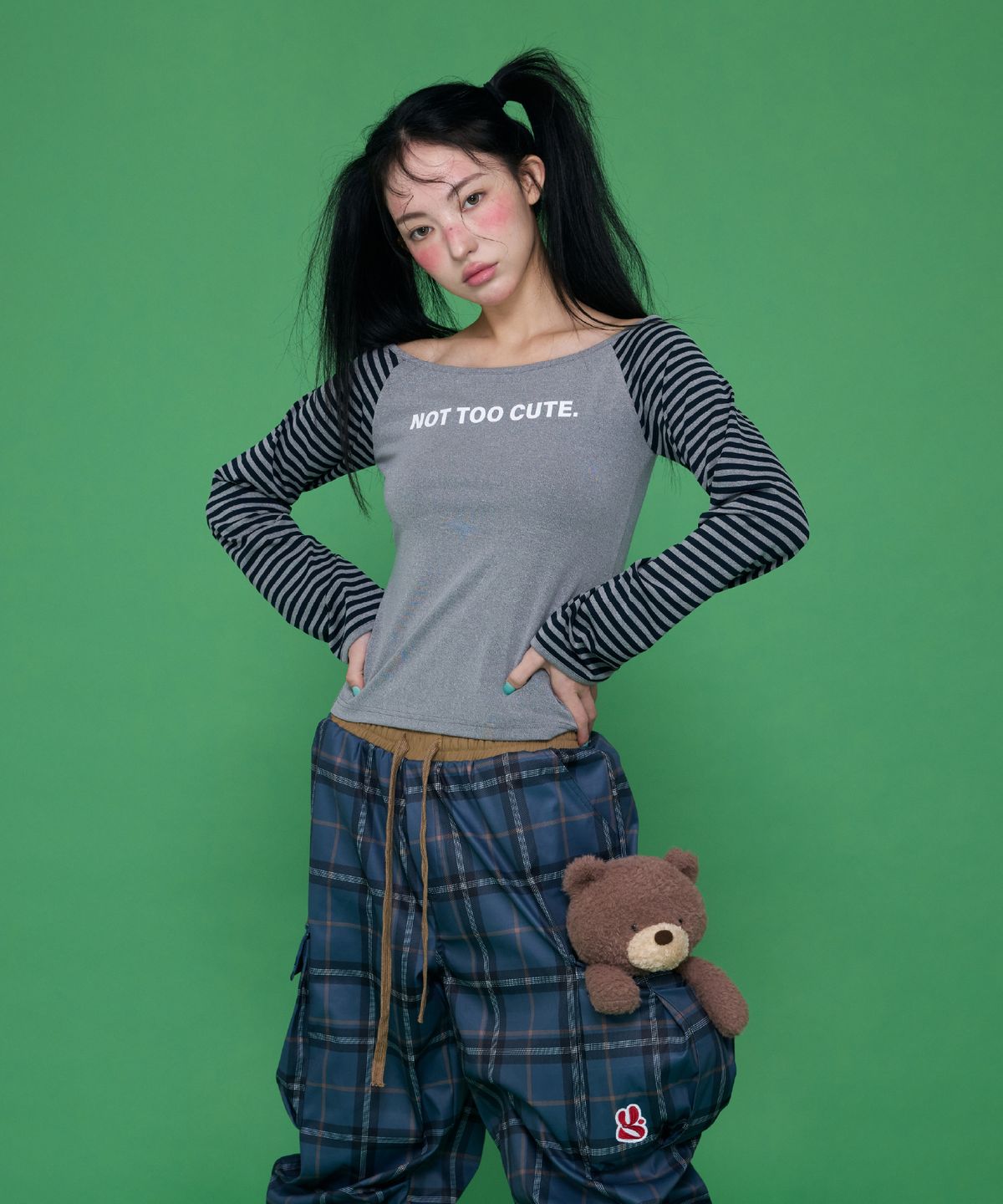 예그(YEGG) Stripe Sleeve T Gray