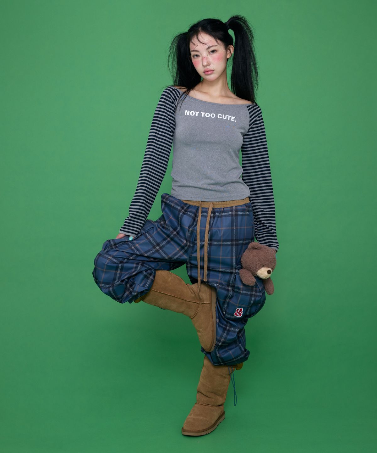 예그(YEGG) Stripe Sleeve T Gray