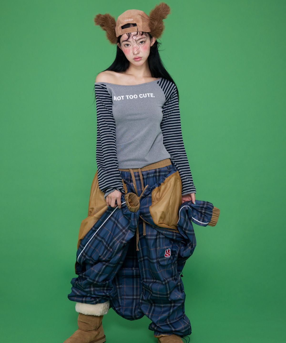 예그(YEGG) Stripe Sleeve T Gray