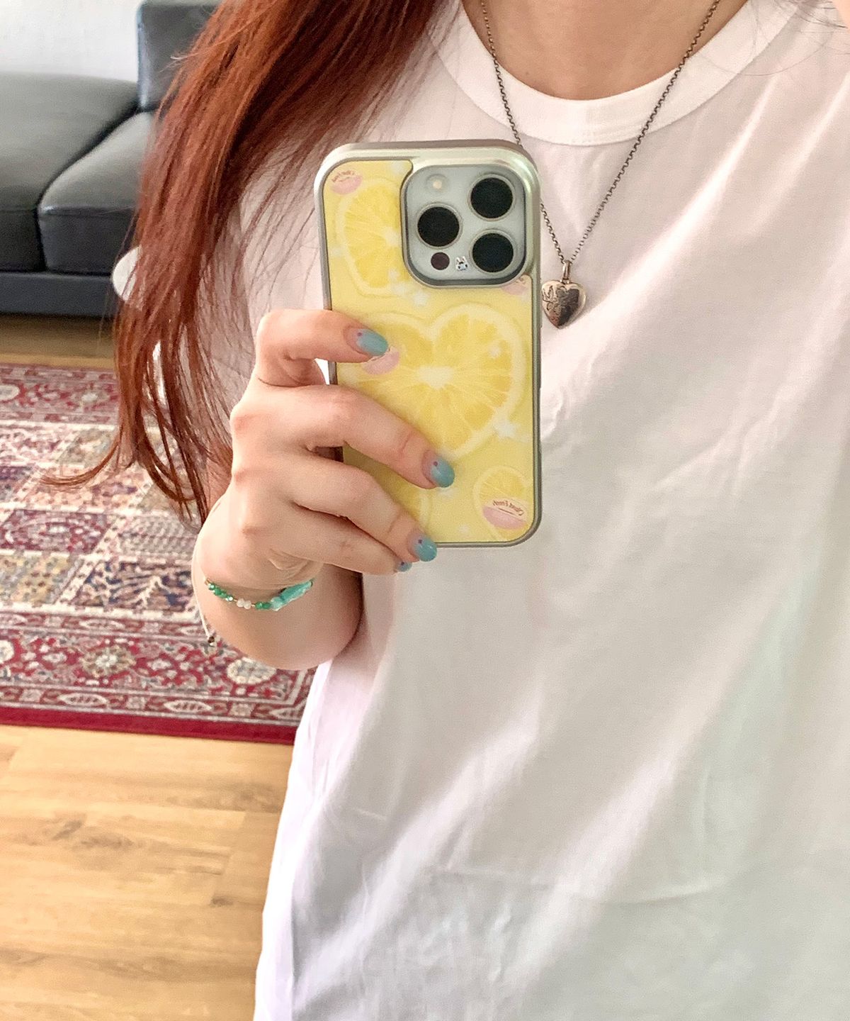 올리베(OLIVET) (18pro 출시) Lemon silver bumper case (+magsafe) 레몬 맥세이프 실버 범퍼 아이폰 갤럭시 케이스