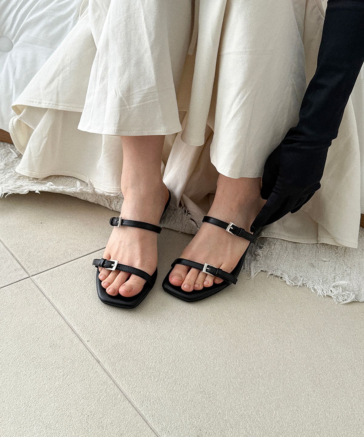 메티에(METIER) me1026 Leilani two strap wedge slipper heel 6cm 레일라니 투스트랩 웻지뮬 슬리퍼