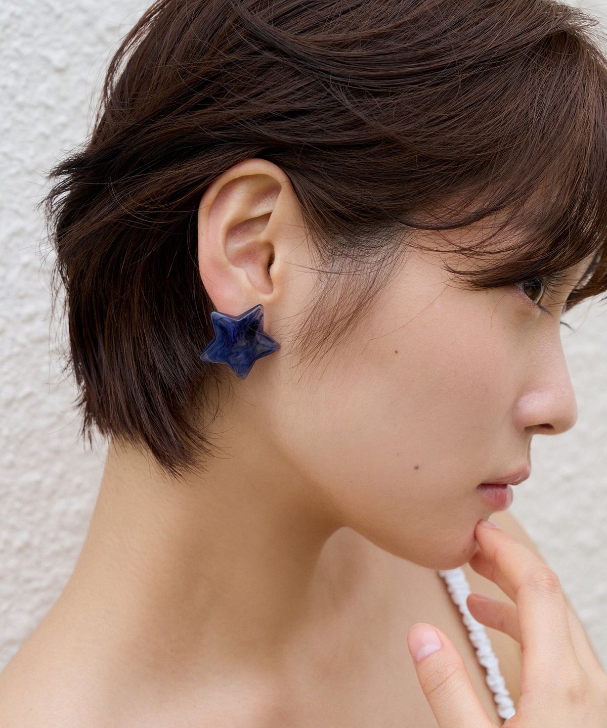 지지(GEEGEE) marble star earring - deep blue