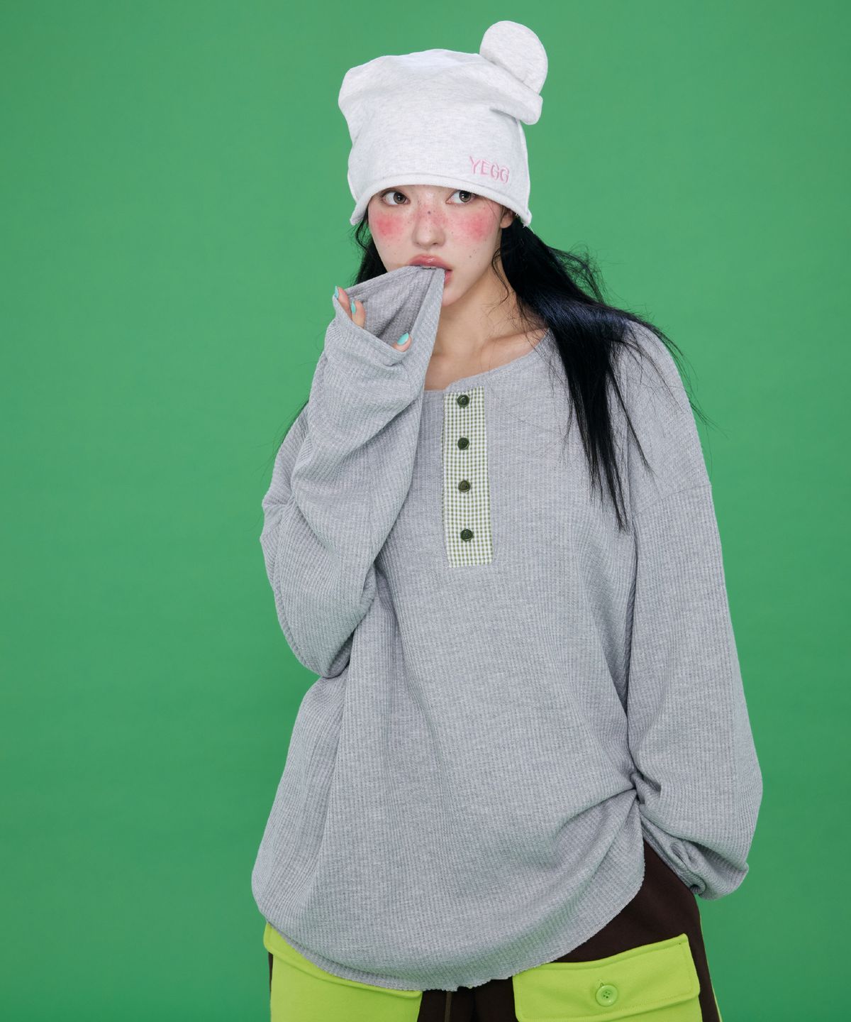 예그(YEGG) Wapple Sleeve T Gray