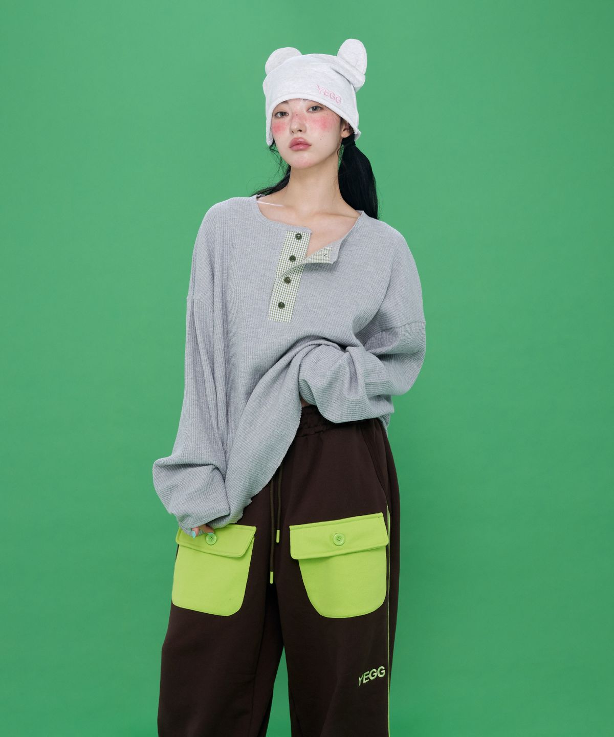 예그(YEGG) Wapple Sleeve T Gray