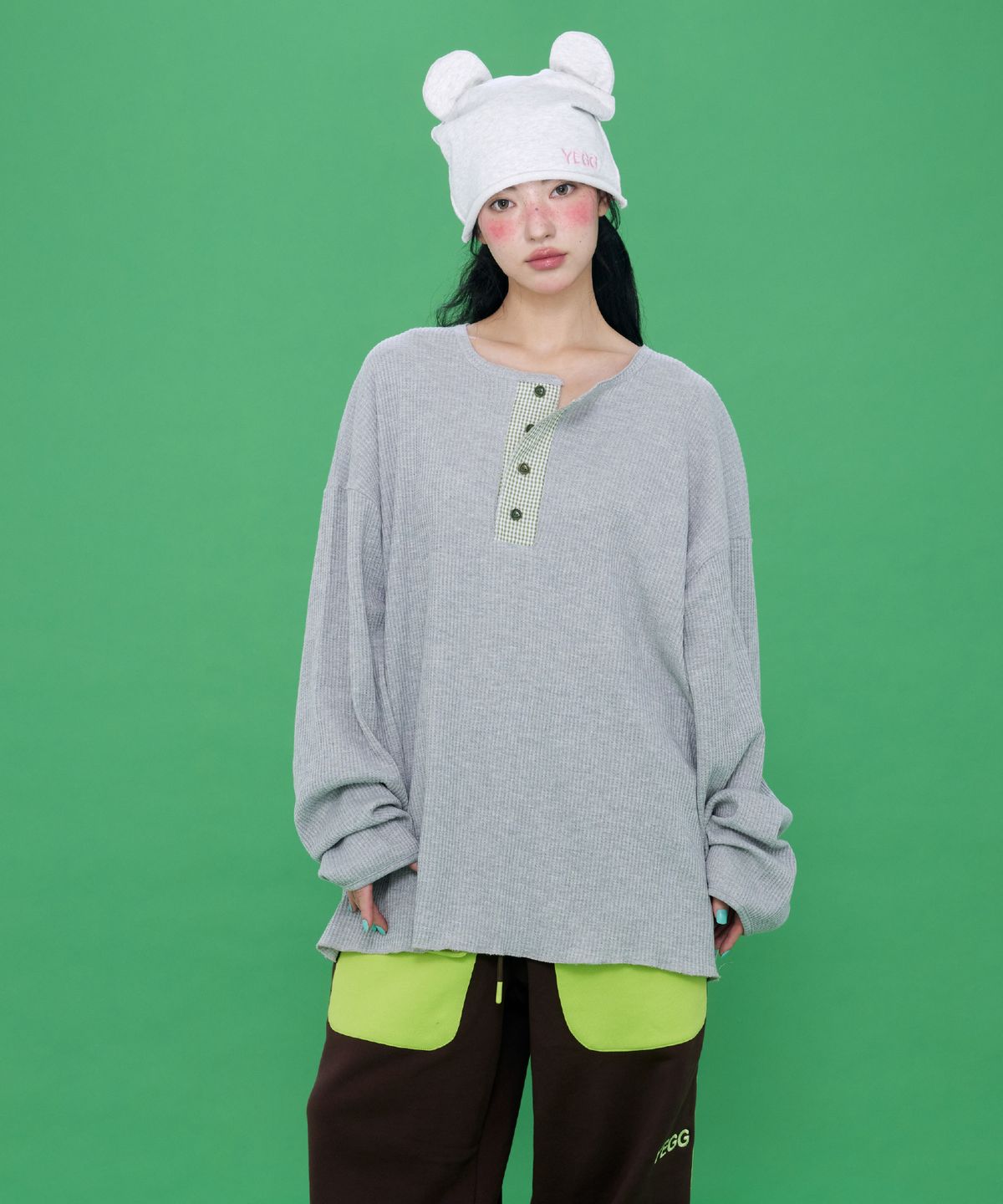예그(YEGG) Wapple Sleeve T Gray