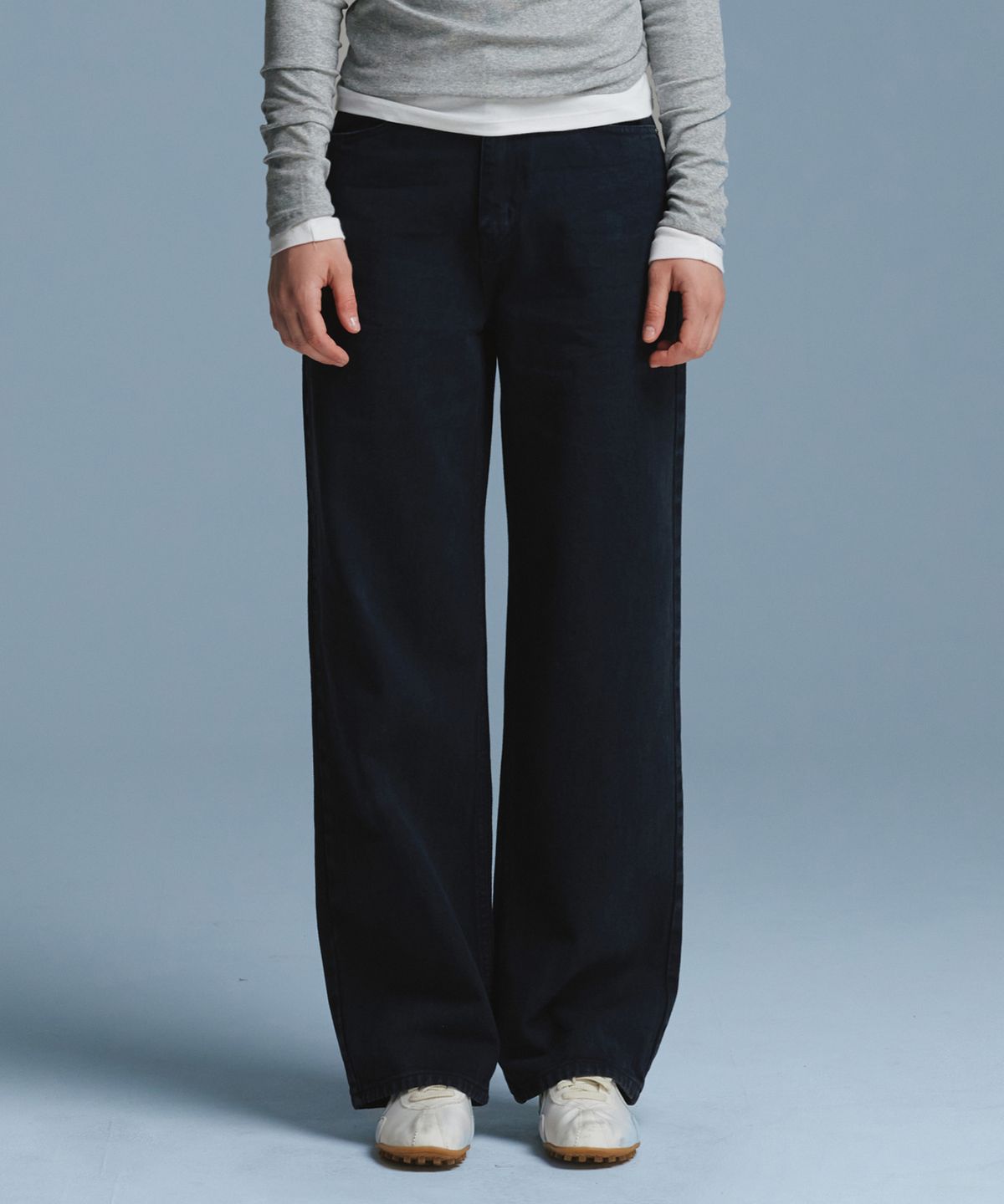 유라고(URAGO) Ruby dyeing wide denim_Black