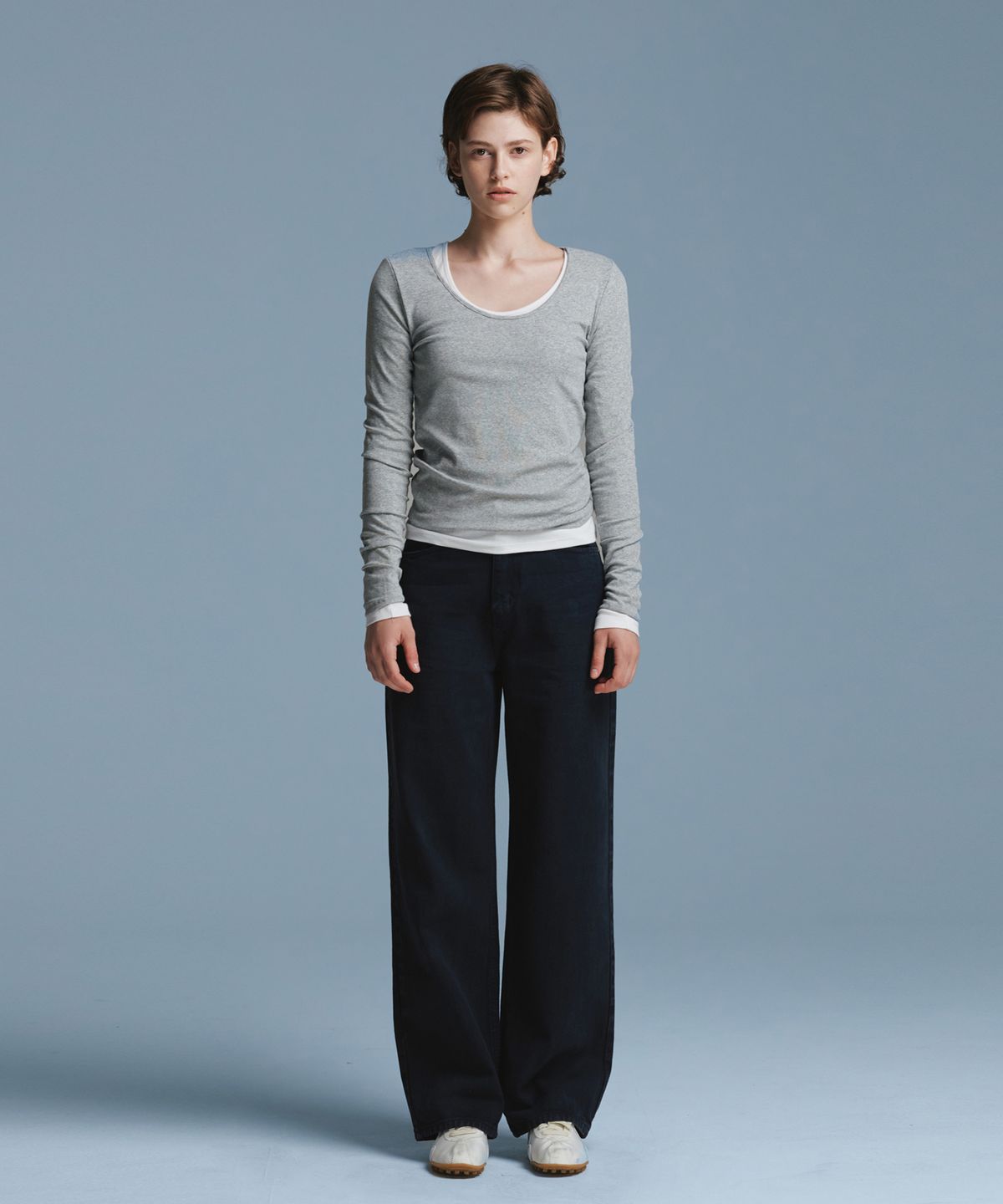 유라고(URAGO) Ruby dyeing wide denim_Black