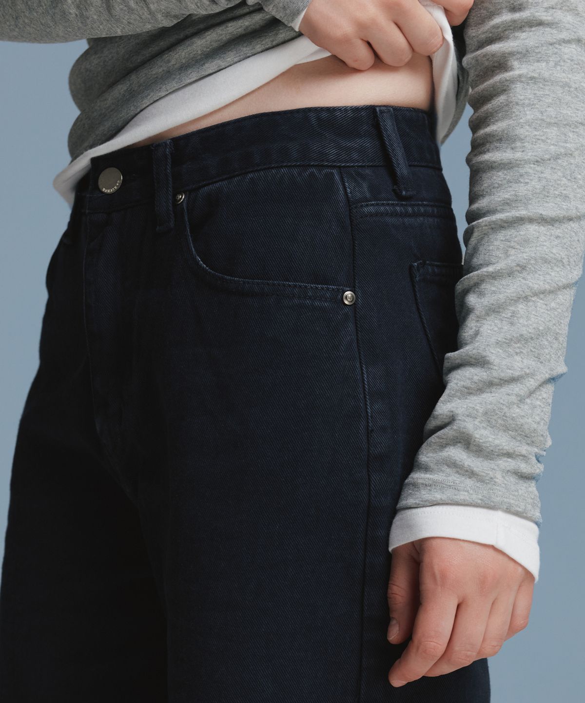 유라고(URAGO) Ruby dyeing wide denim_Black