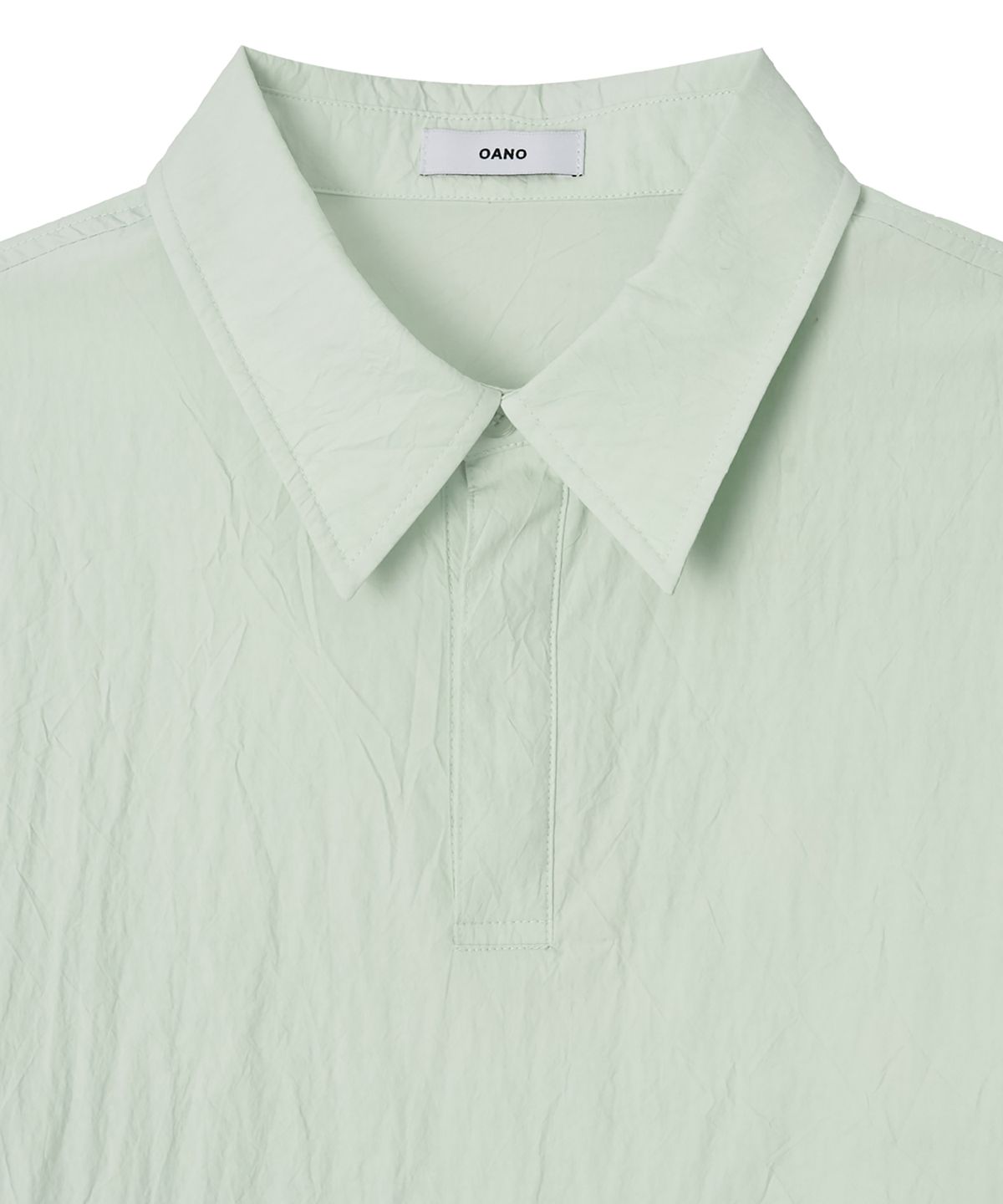 오아노(OANO) CREASE POPOVER SHIRT / PALE GREEN