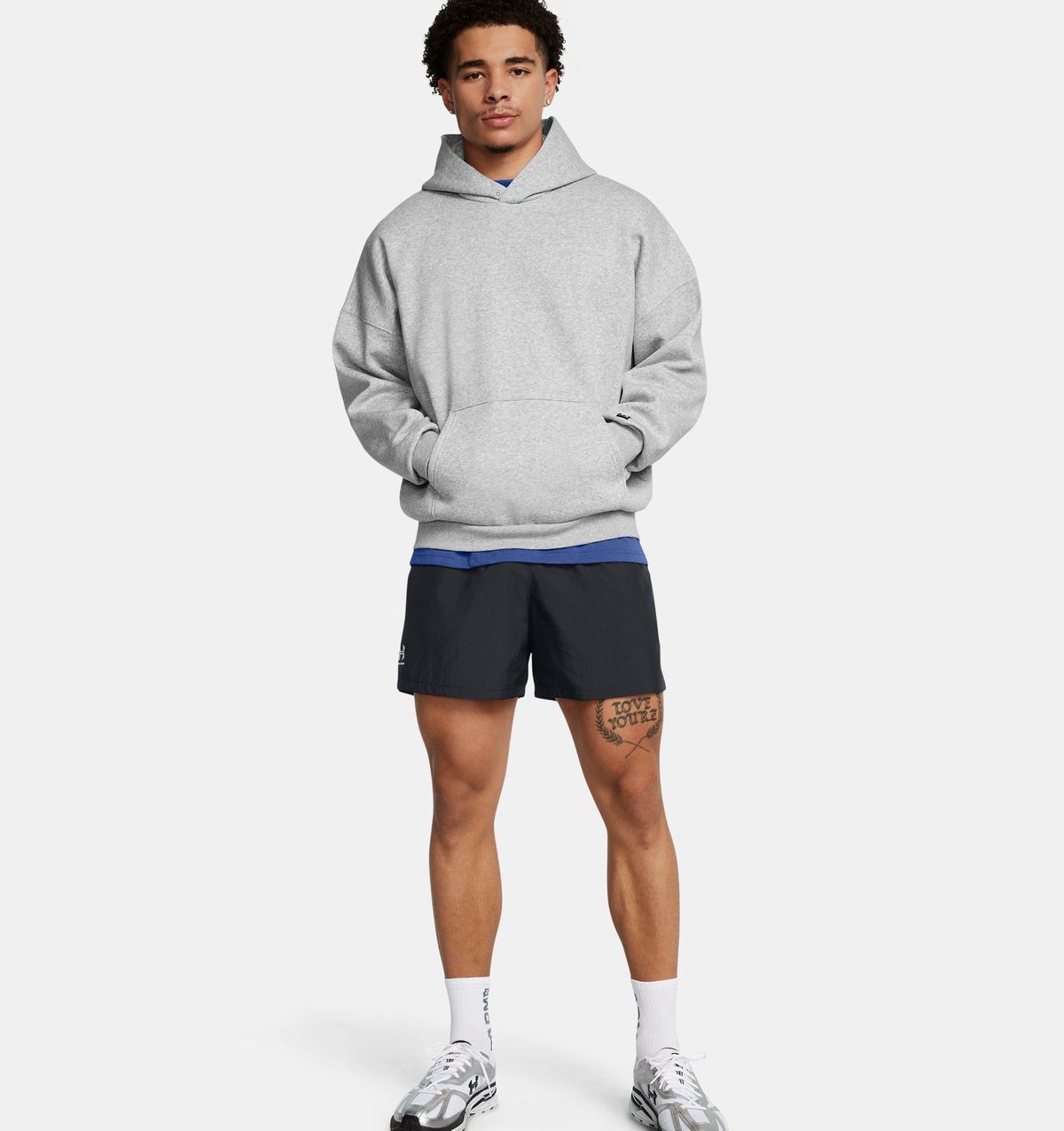 언더아머(UNDERARMOUR) 남성 UA 아이콘 플리스 오버사이즈 후디1387779-011