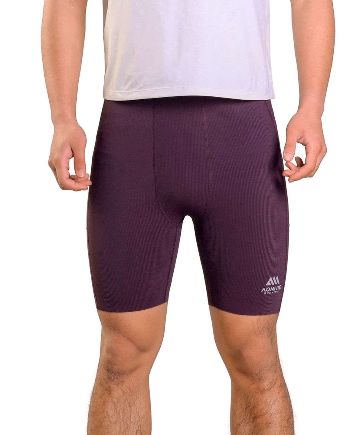 오니지(AONIJIE) 남성 러닝 타이즈 4부 MP55 (Purple)
