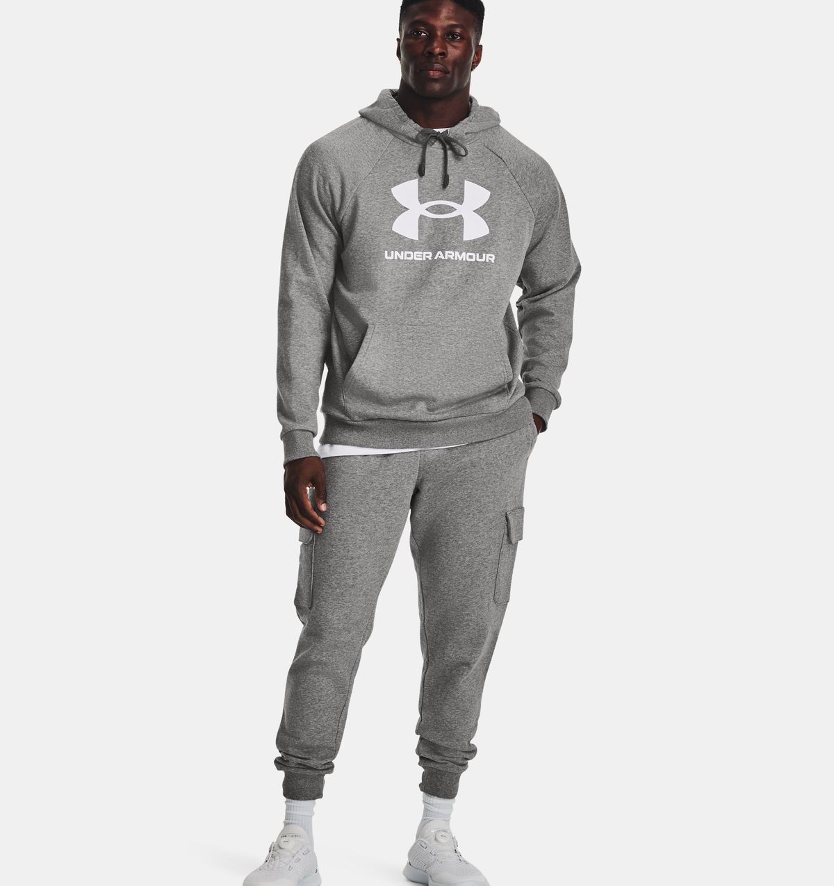 언더아머(UNDERARMOUR) 남성 UA 라이벌 플리스 로고 후디1379758-025
