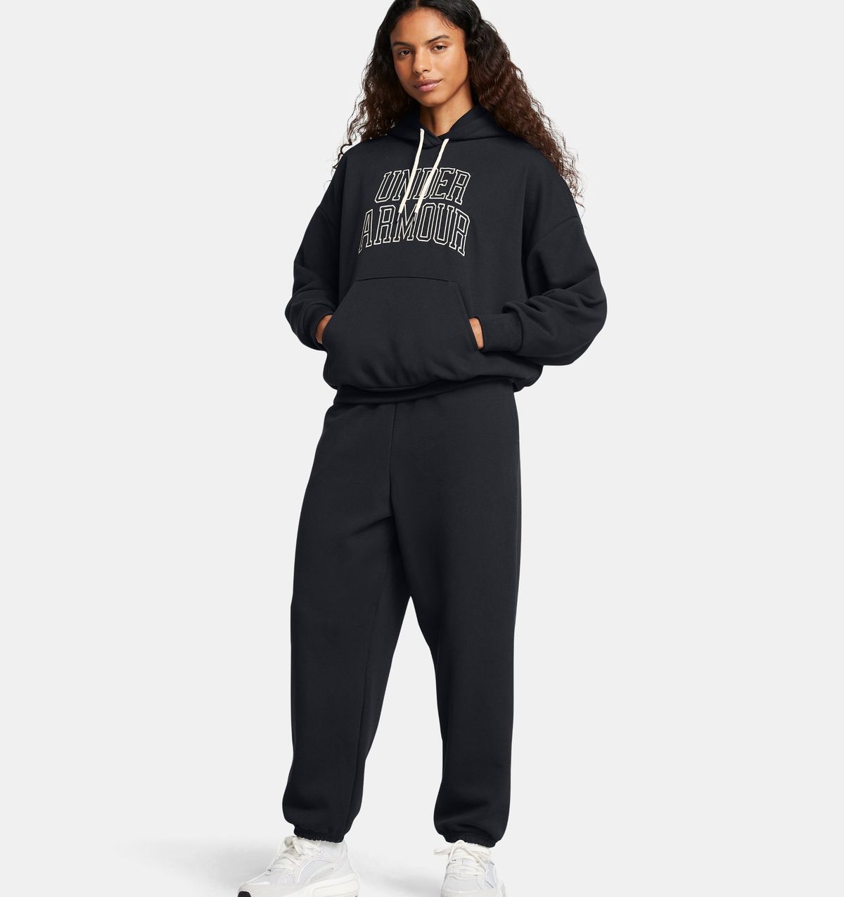 언더아머(UNDERARMOUR) 여성남성 UA 아이콘 헤비웨이트 테리 오버사이즈 후디1386494-001