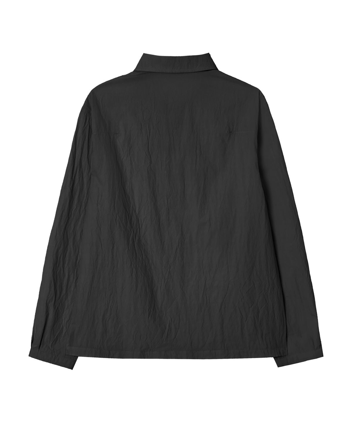 오아노(OANO) CREASE POPOVER SHIRT / BLACK