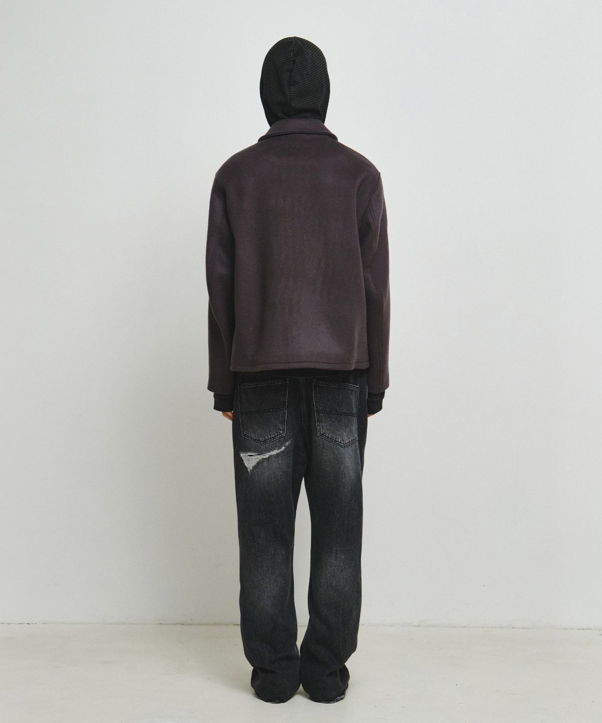엔도어(ENDOOR) Fine Wool Short Coat (Purple Gray)