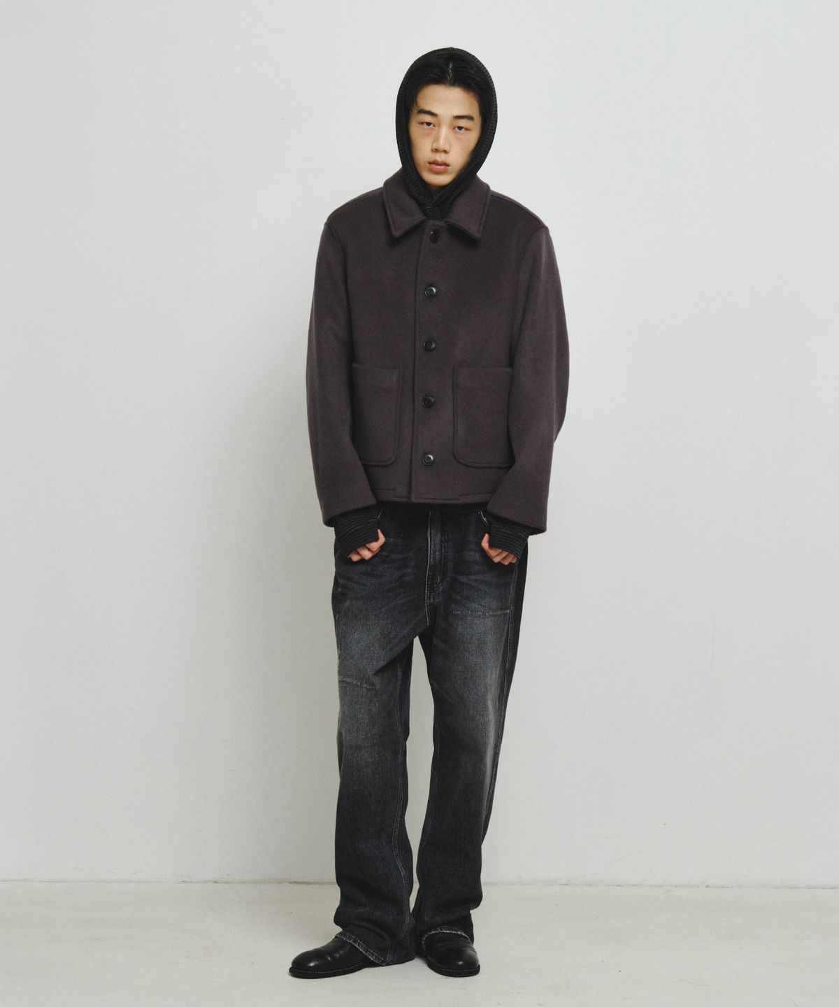 엔도어(ENDOOR) Fine Wool Short Coat (Purple Gray)