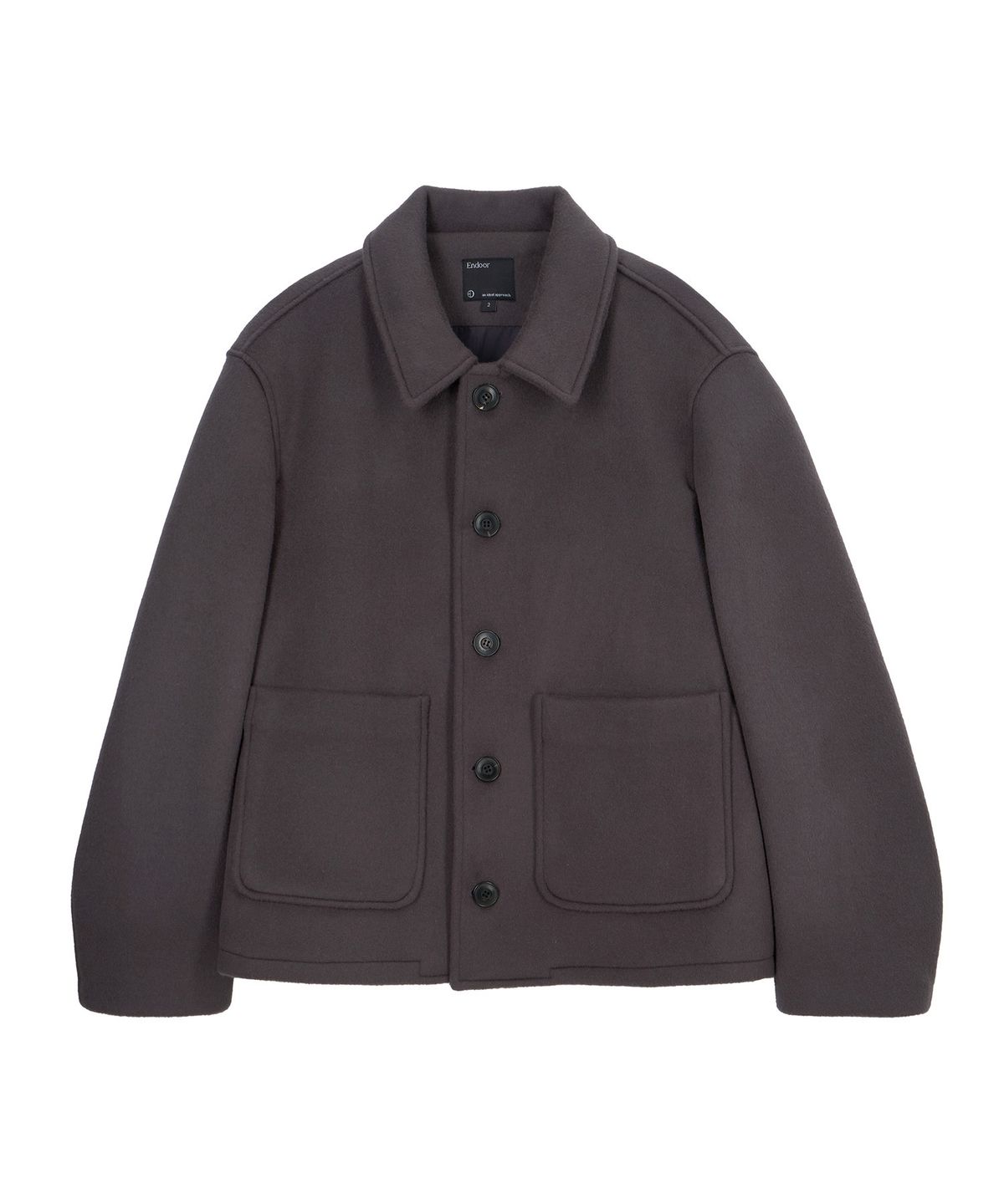 엔도어(ENDOOR) Fine Wool Short Coat (Purple Gray)