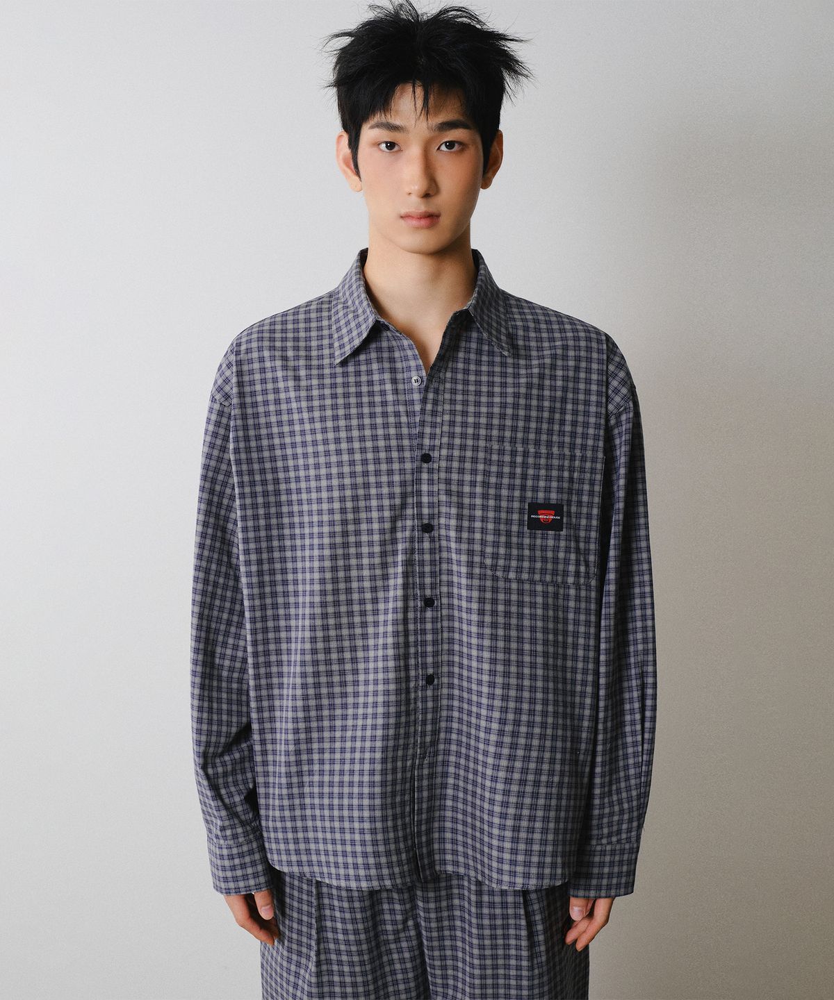 레코딩하우스(RECORDINGHOUSE) REC CCTV LOUNGE SHIRTS [SMOKE BLUE]