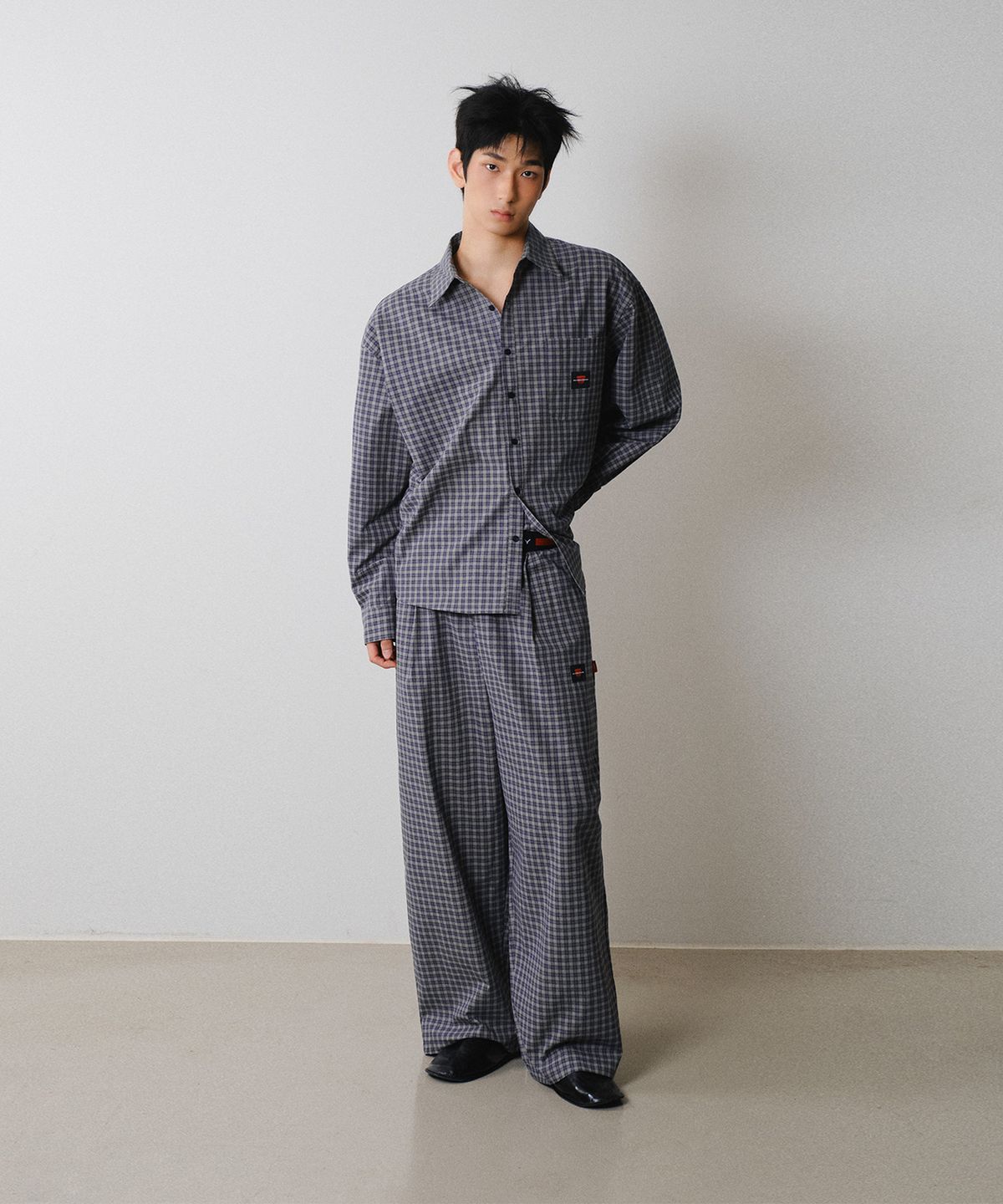 레코딩하우스(RECORDINGHOUSE) REC CCTV LOUNGE SHIRTS [SMOKE BLUE]