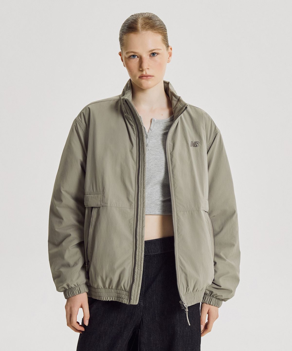 뉴발란스(NEW BALANCE) NBNQG41923 / UNI 헤리티지 스텐드넥 패딩 자켓 (G/BEIGE)