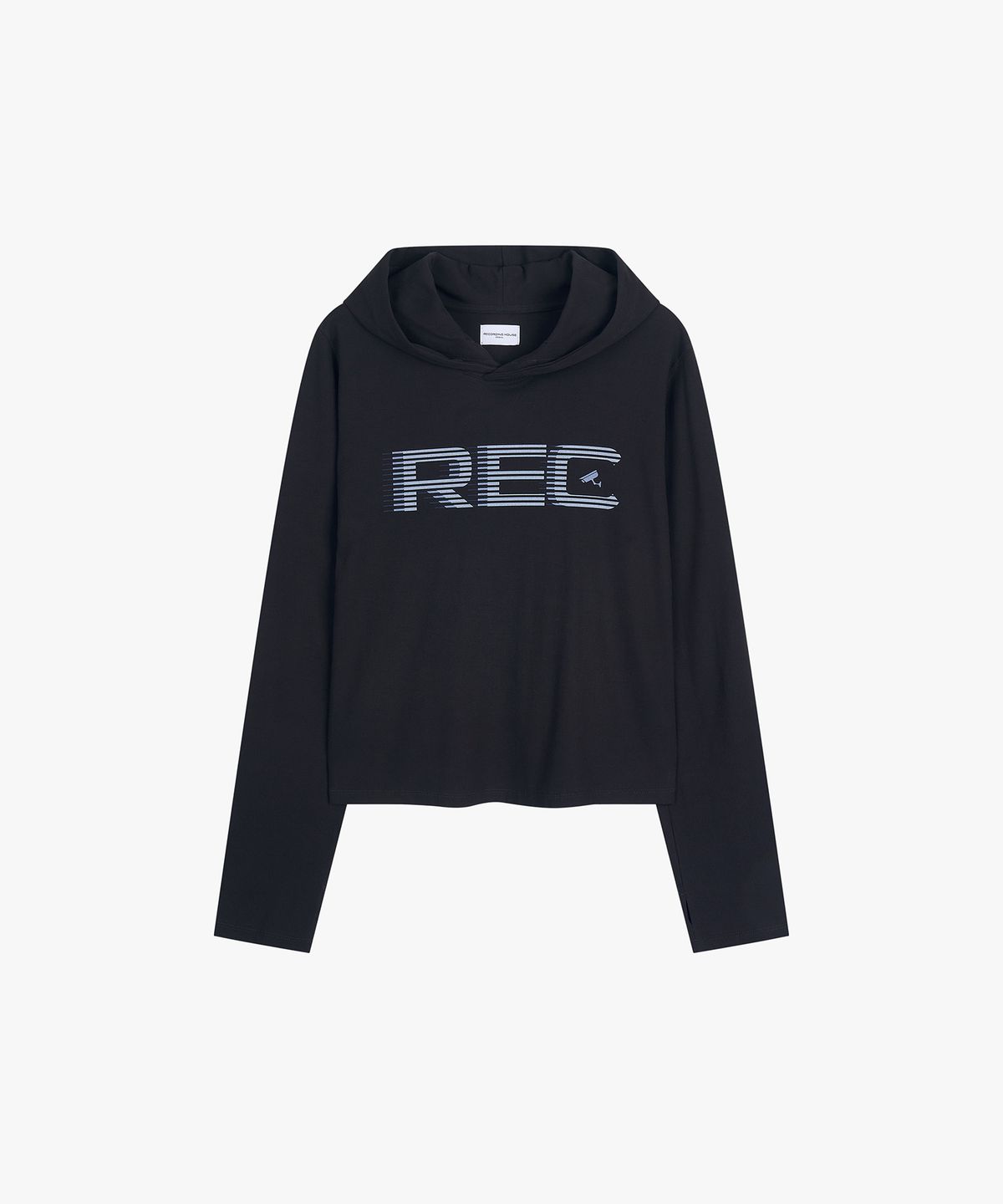 레코딩하우스(RECORDINGHOUSE) REC GRAPHIC RIB HOODIE [CHARCOAL]