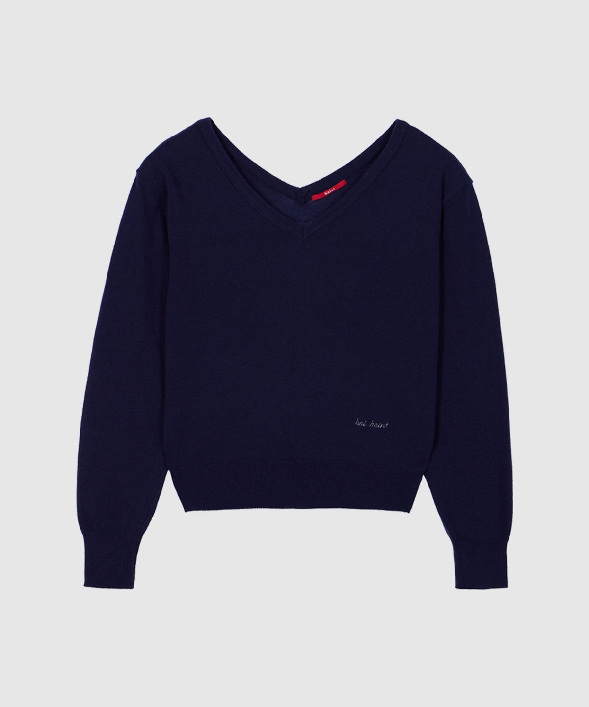 헤인트(HAINT) MIRET WOOL BLEND DOUBLE V-NECK KNIT 2COL_NAVY