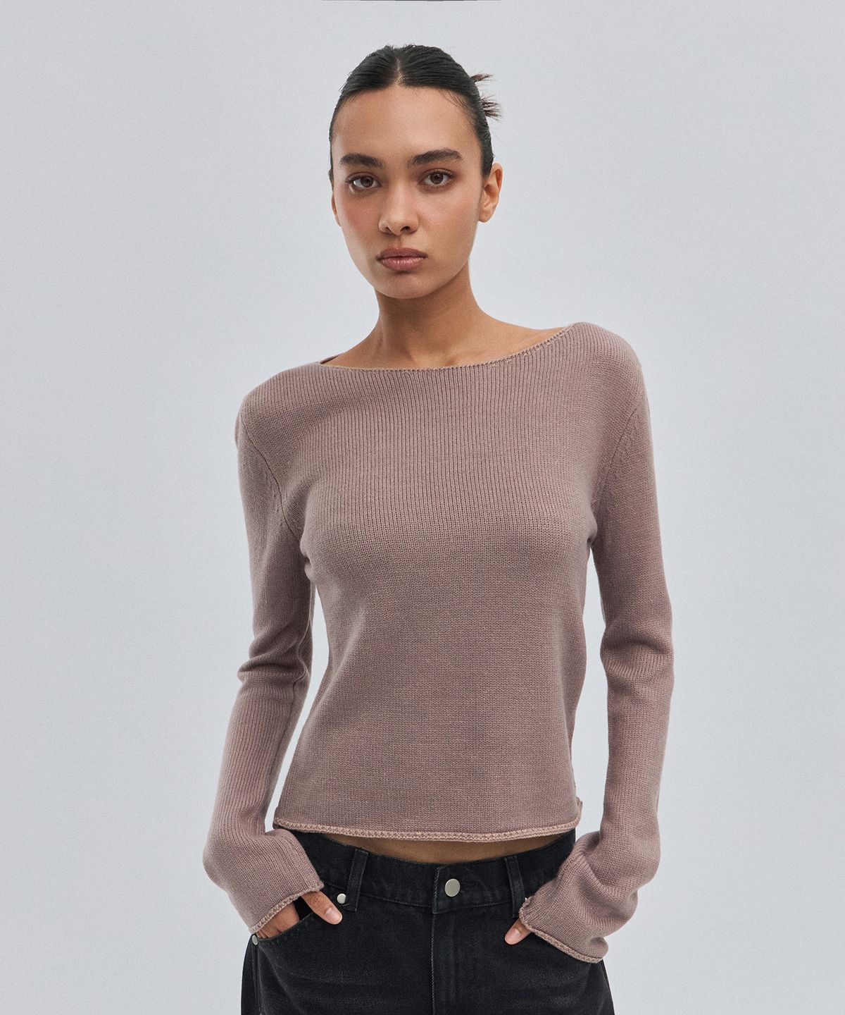 스웨이드(SUADE) BOAT NECK KNIT [PINK]