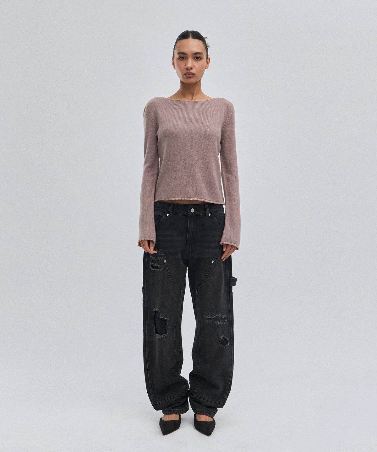 스웨이드(SUADE) BOAT NECK KNIT [PINK]