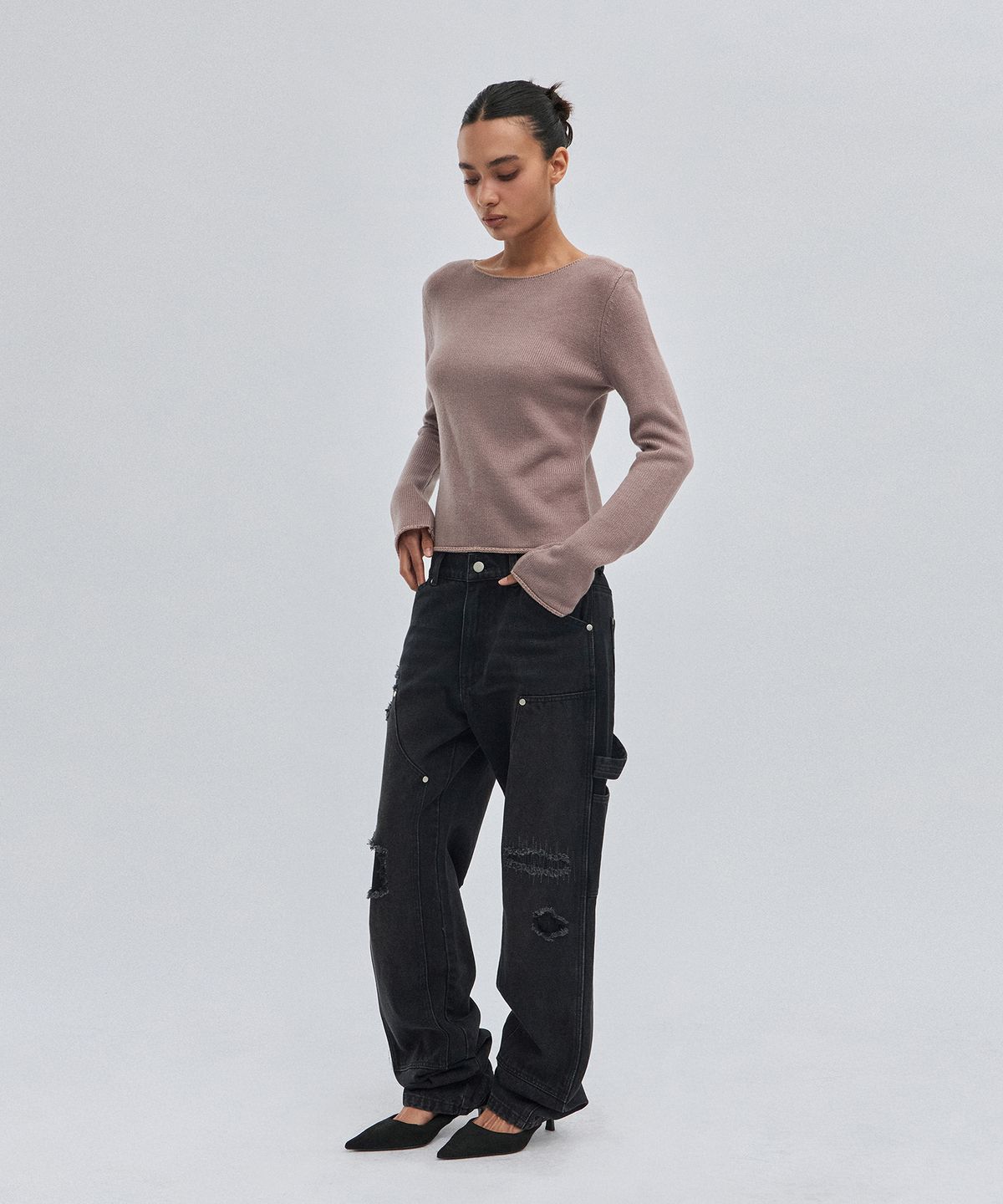 스웨이드(SUADE) BOAT NECK KNIT [PINK]