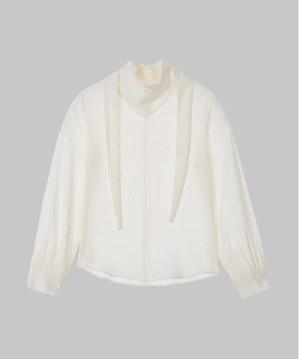헤인트(HAINT) SELA DRAPED HIGH NECK TIE BLOUSE_IVORY