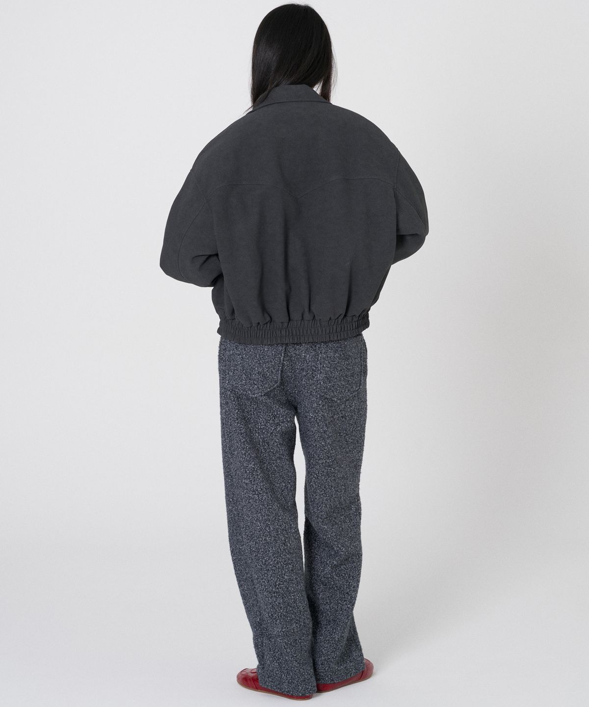 떨스티클럽(THIRSTYCLUB) Fluffy boucle slacks- Grey
