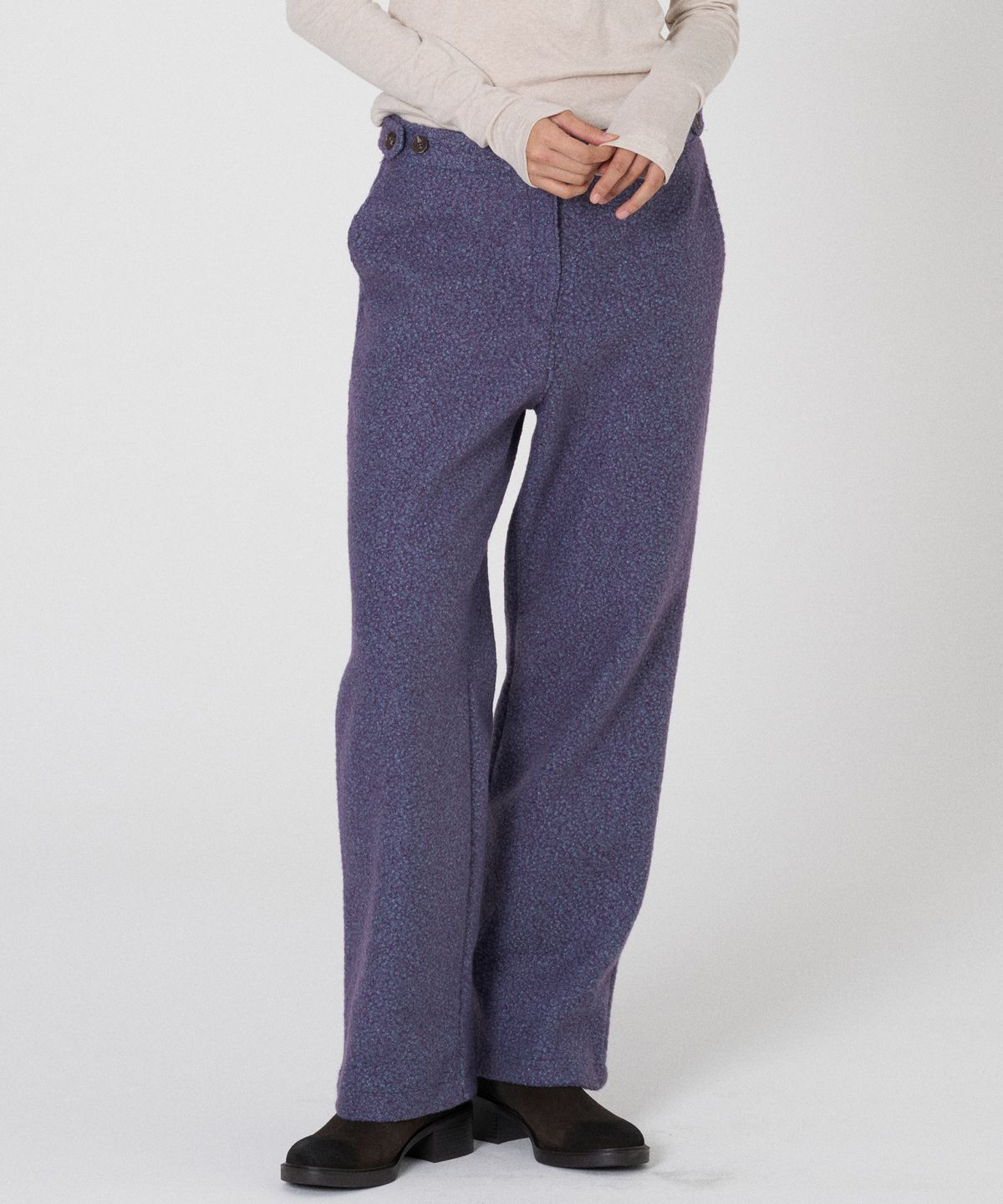 떨스티클럽(THIRSTYCLUB) Fluffy boucle slacks- Purple