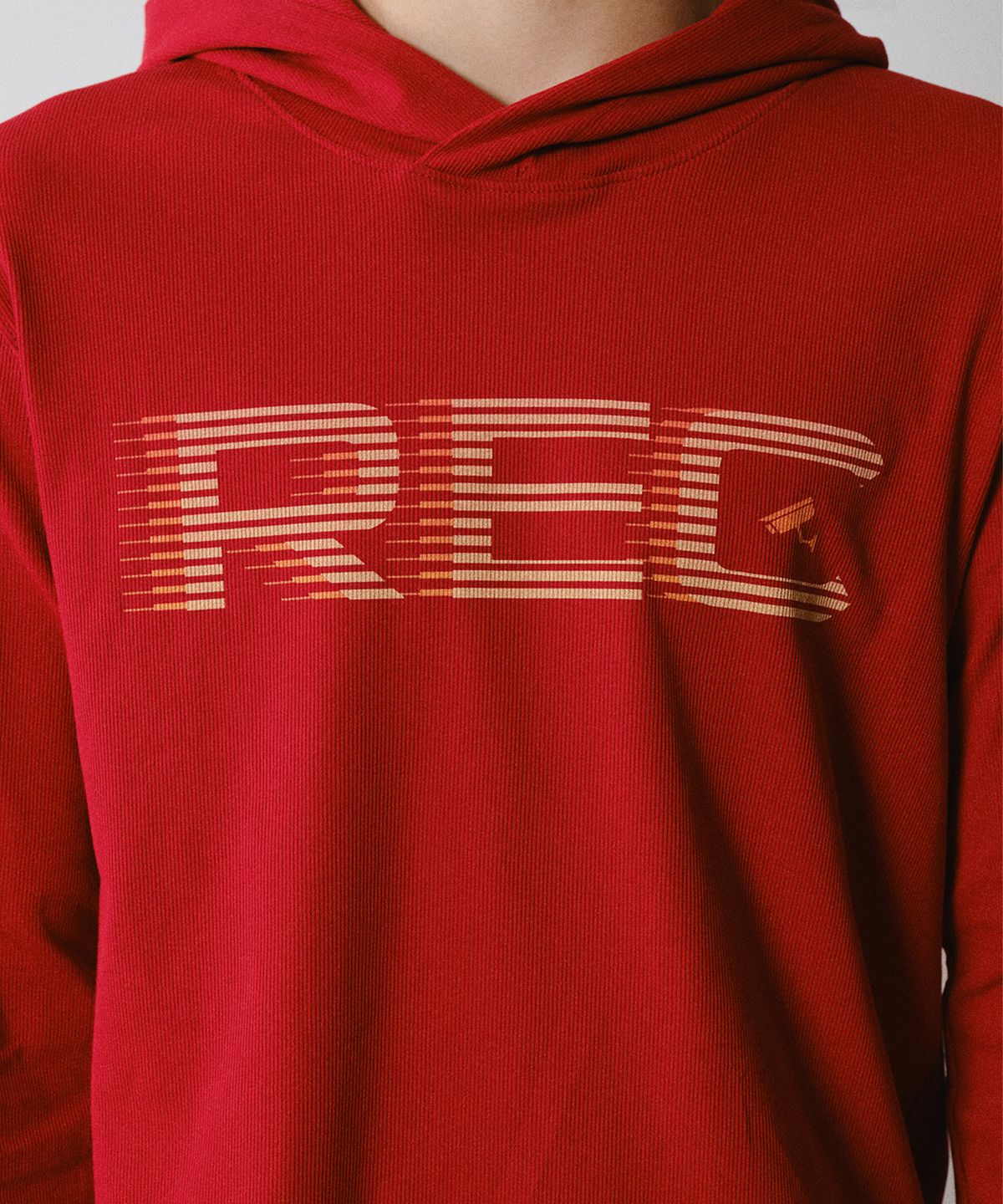 레코딩하우스(RECORDINGHOUSE) REC GRAPHIC RIB HOODIE [RED]